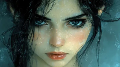 Digital Portrait Of A Mysterious Elf Woman