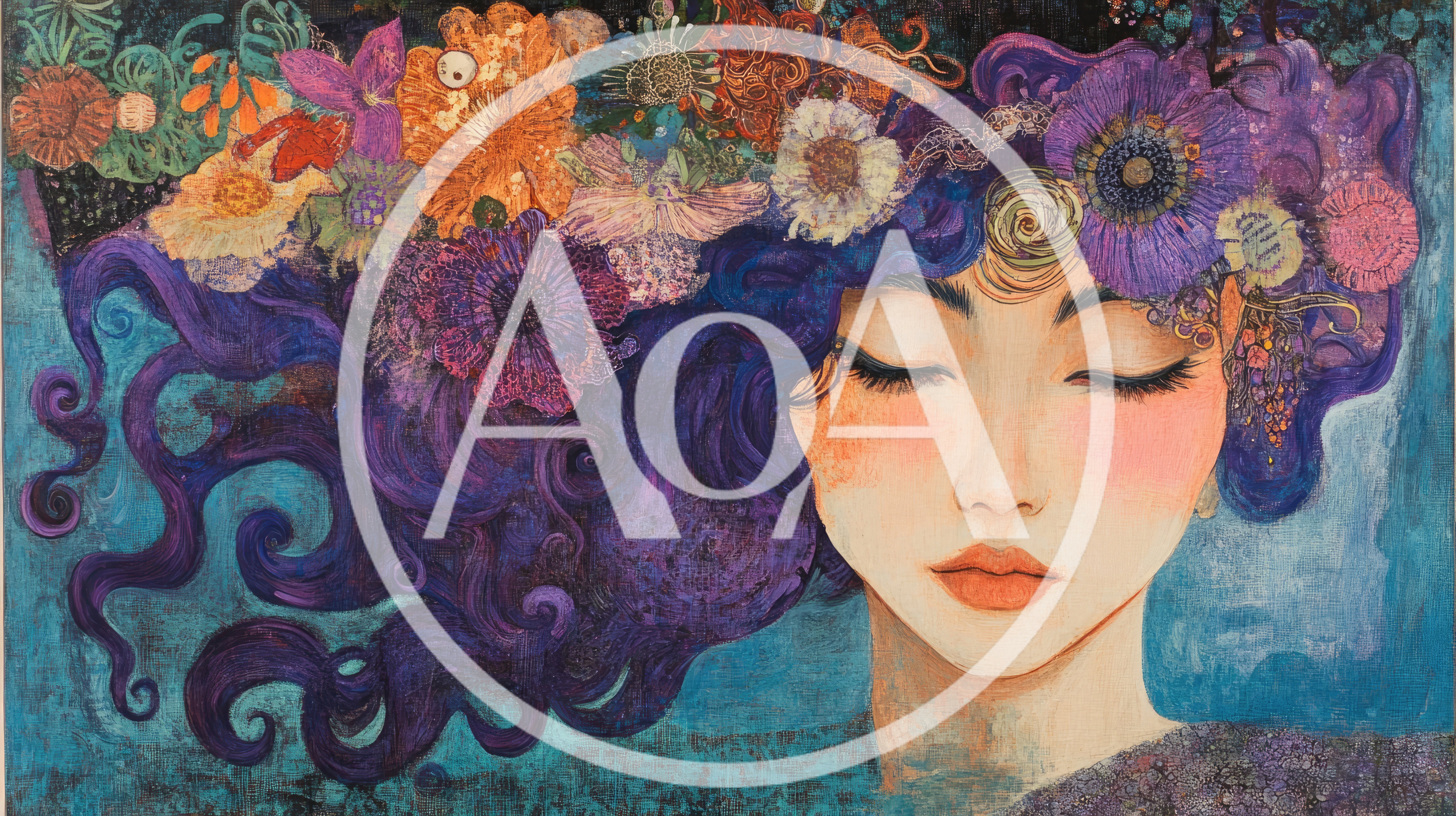 Surreal Portrait Of A Woman With Floral Hair
