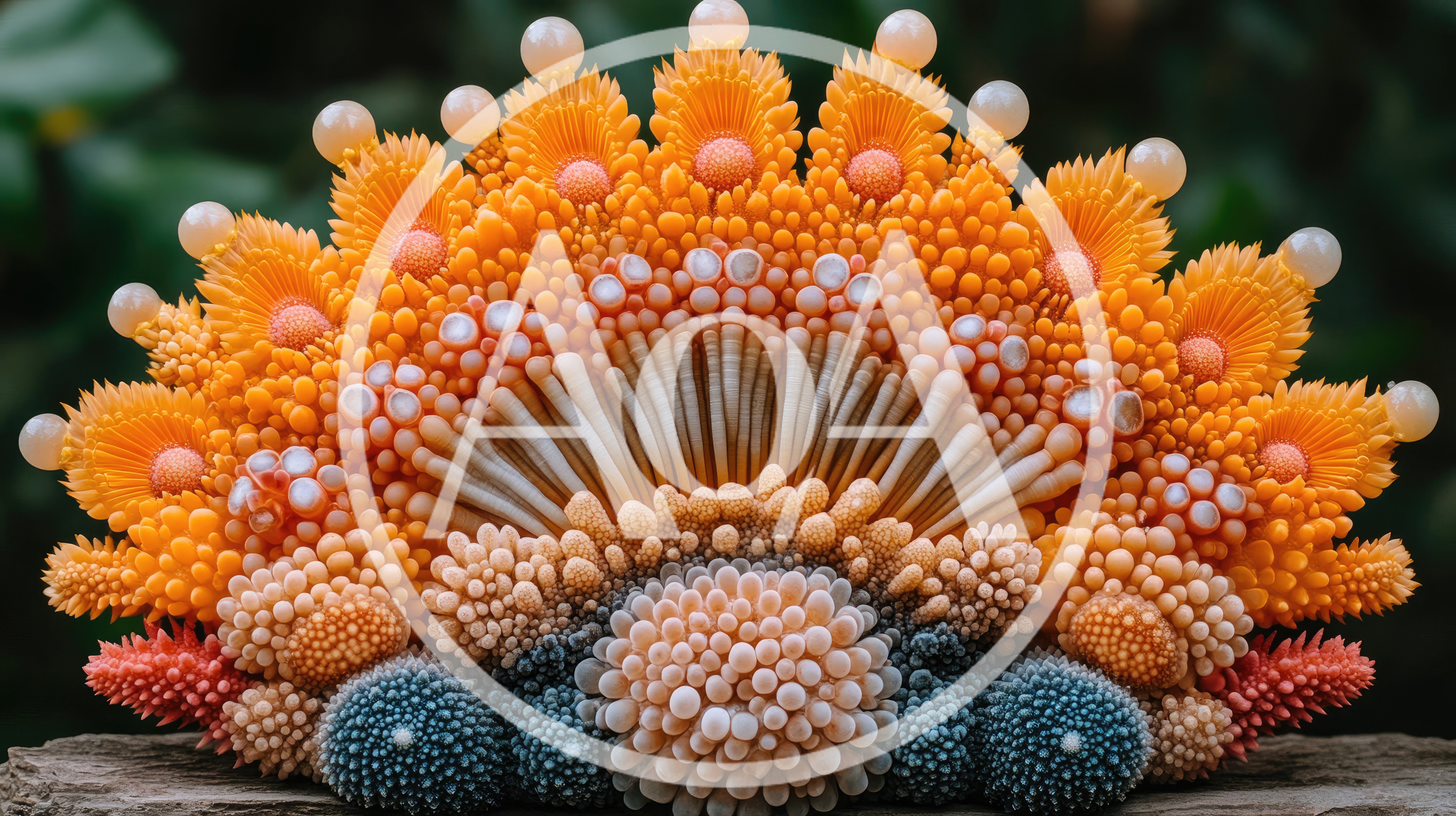 Intricate Fractal Coral Sculpture With Vibrant Orange Textures