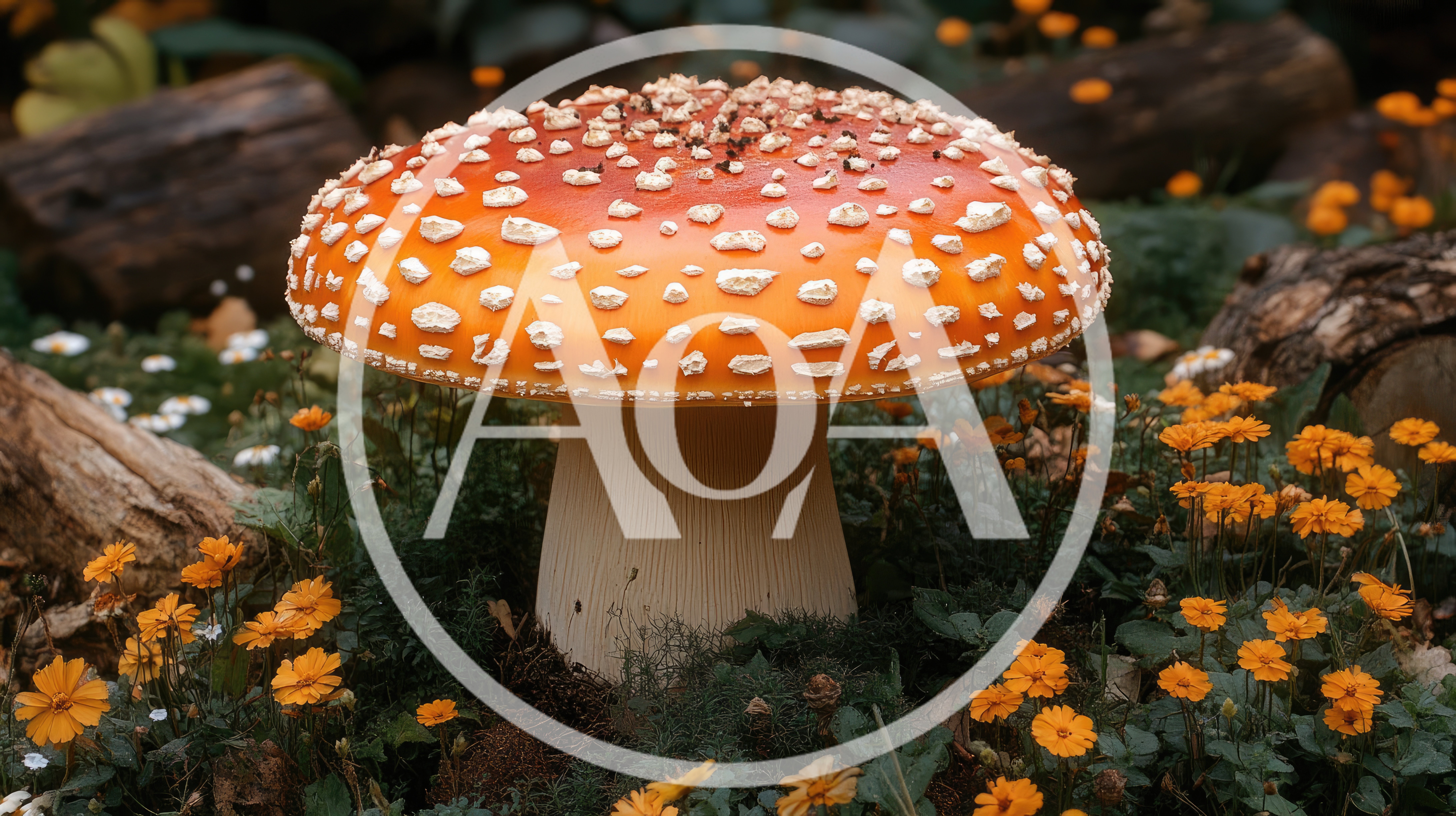 Large Amanita Muscaria Mushroom In A Forest Setting