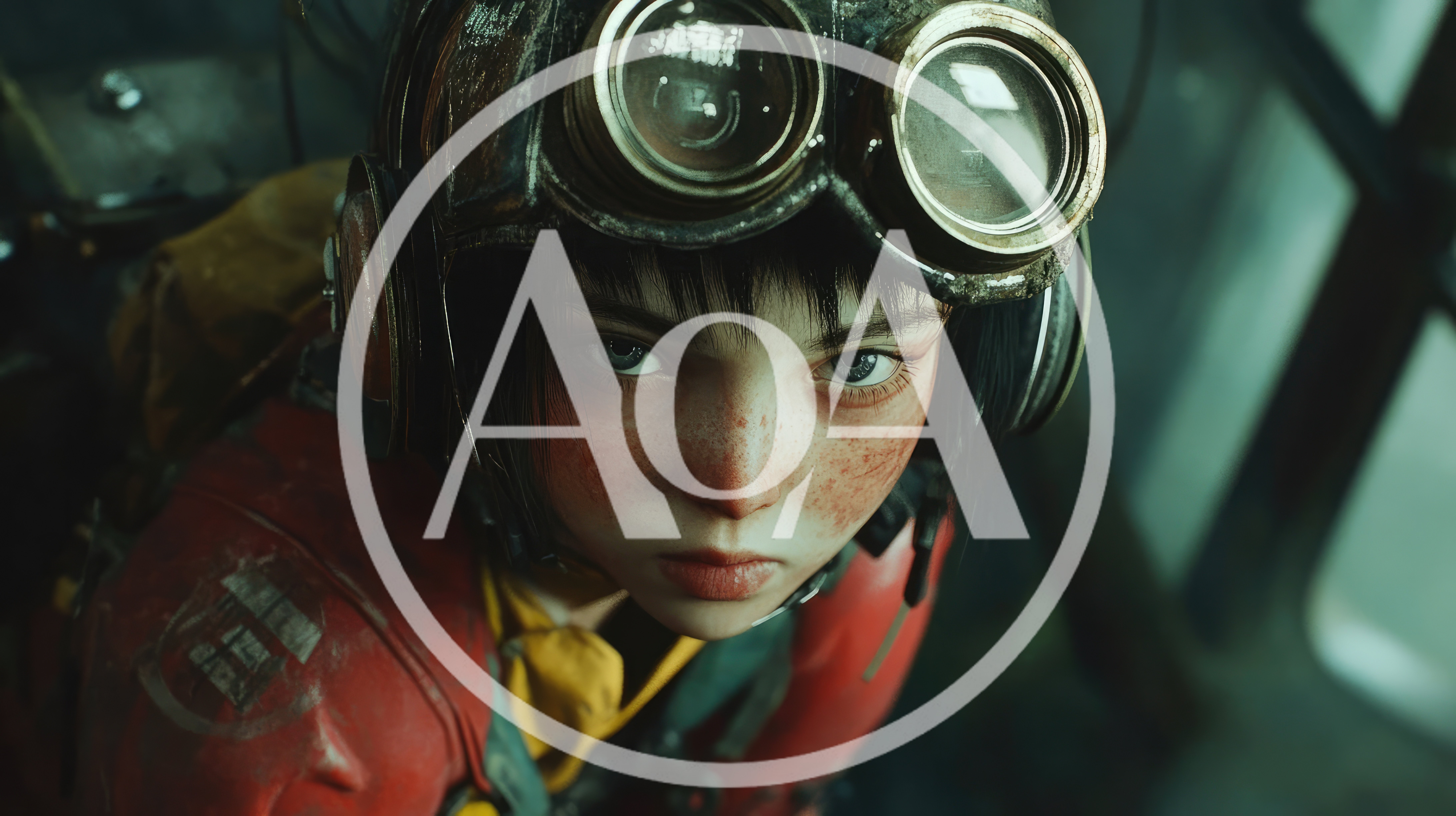 Young Pilot Wearing Vintage Aviator Goggles