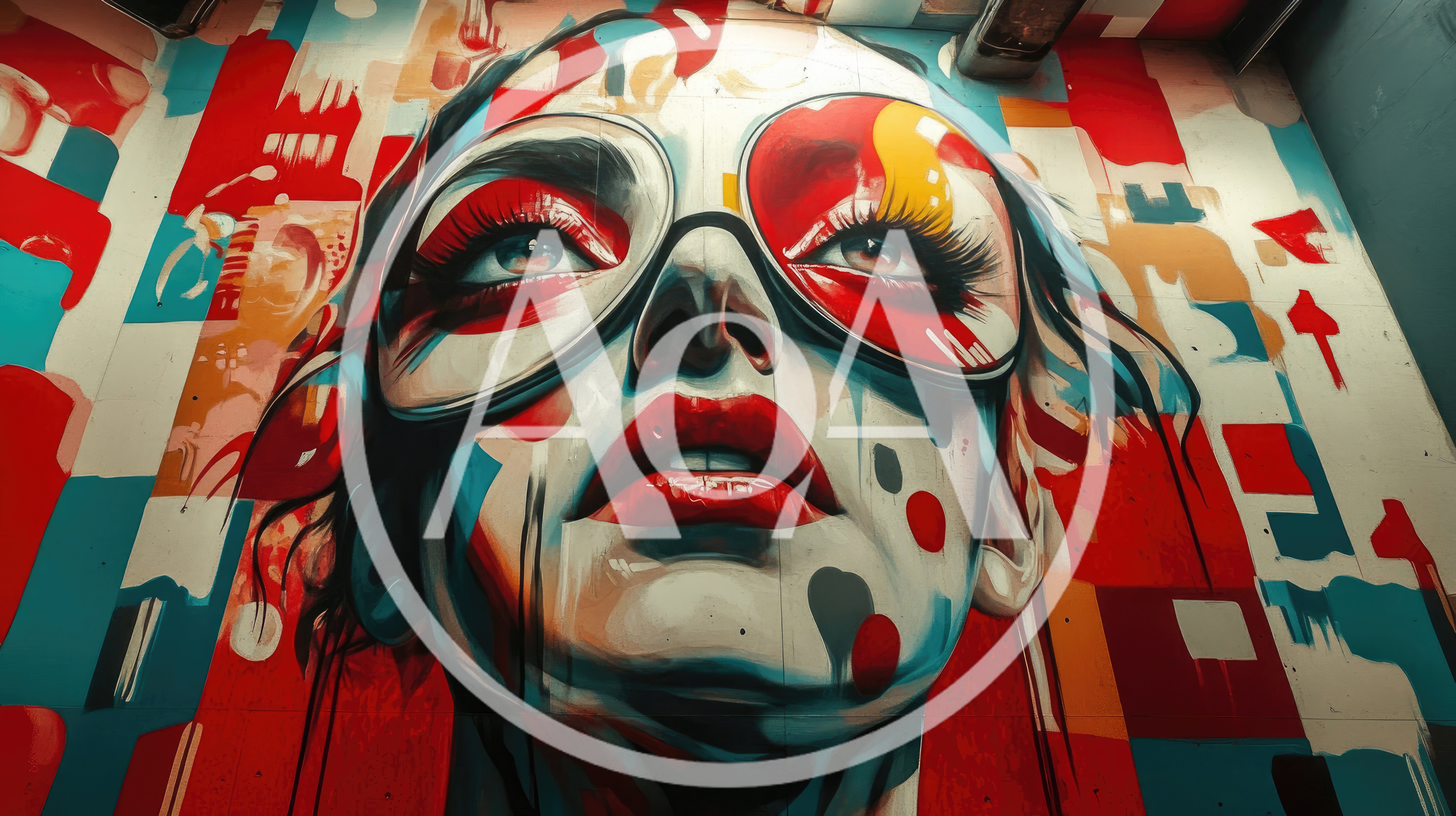 Vibrant Abstract Street Art Mural Of A Woman