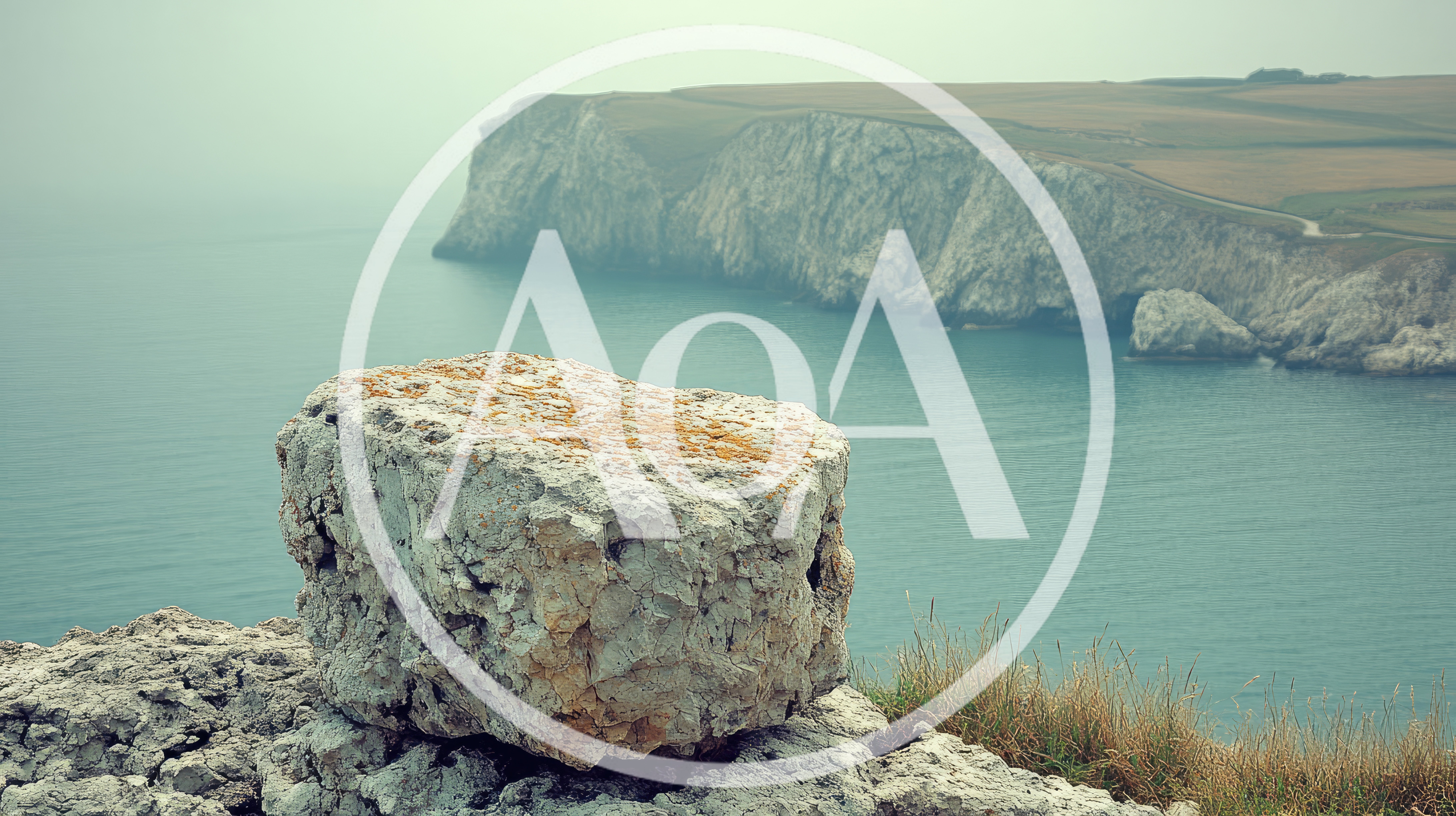 Large Limestone Rock Overlooking The English Channel Coastline