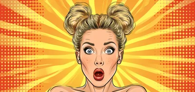 Surprised Woman With Space Buns Pop Art Illustration