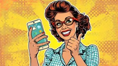 Pop Art Illustration Of A Woman Giving A Thumbs Up