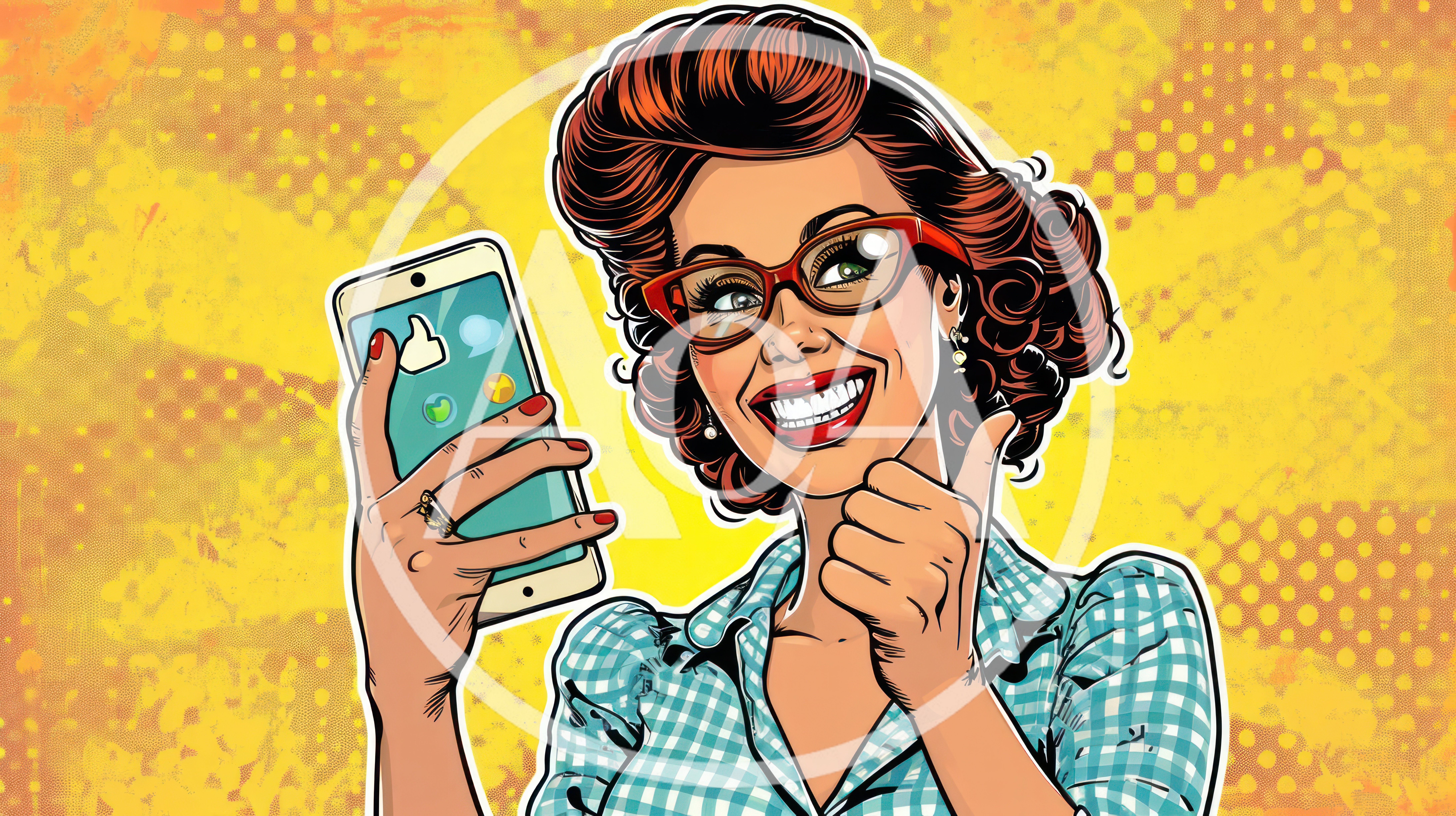 Pop Art Illustration Of A Woman Giving A Thumbs Up