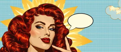 Pop Art Illustration Of A Glamorous Redheaded Woman