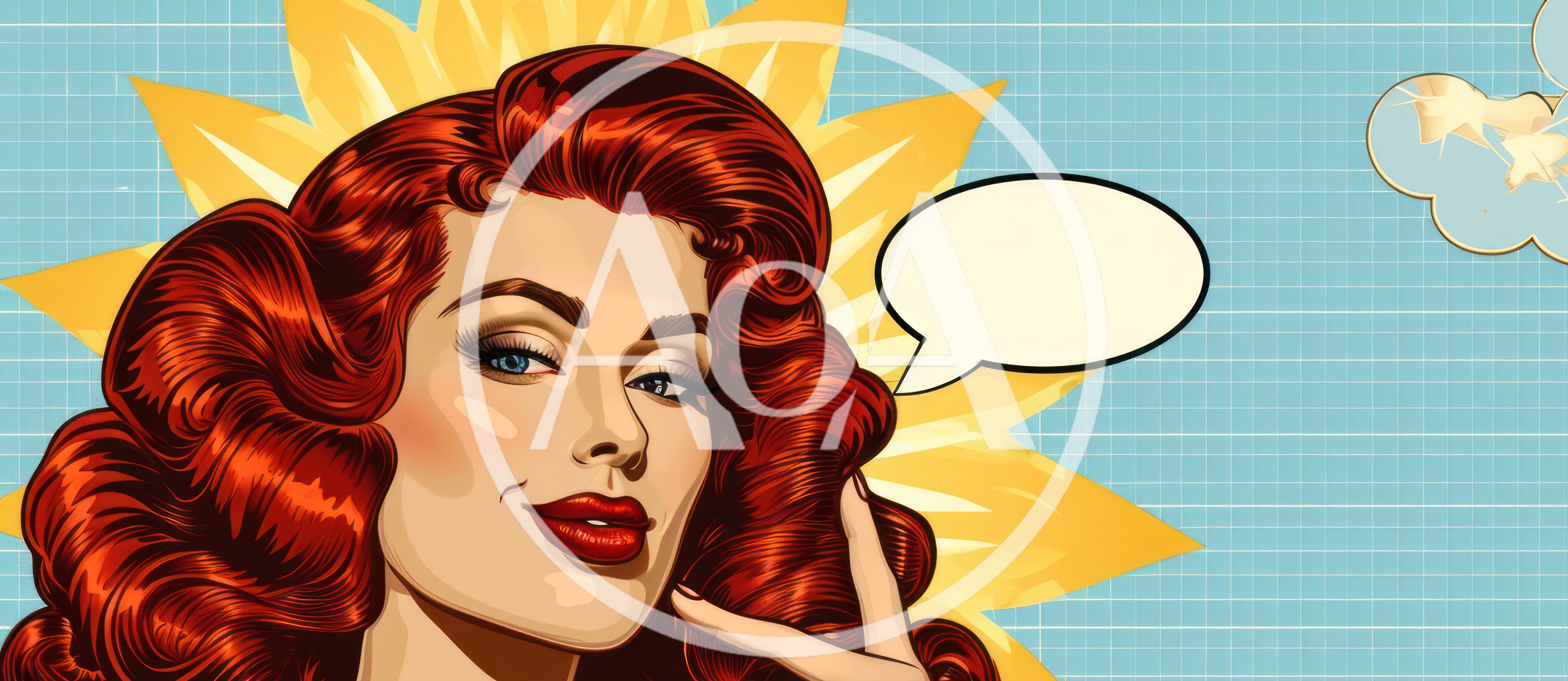 Pop Art Illustration Of A Glamorous Redheaded Woman