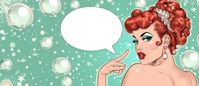 Pop Art Woman Pointing At Speech Bubble