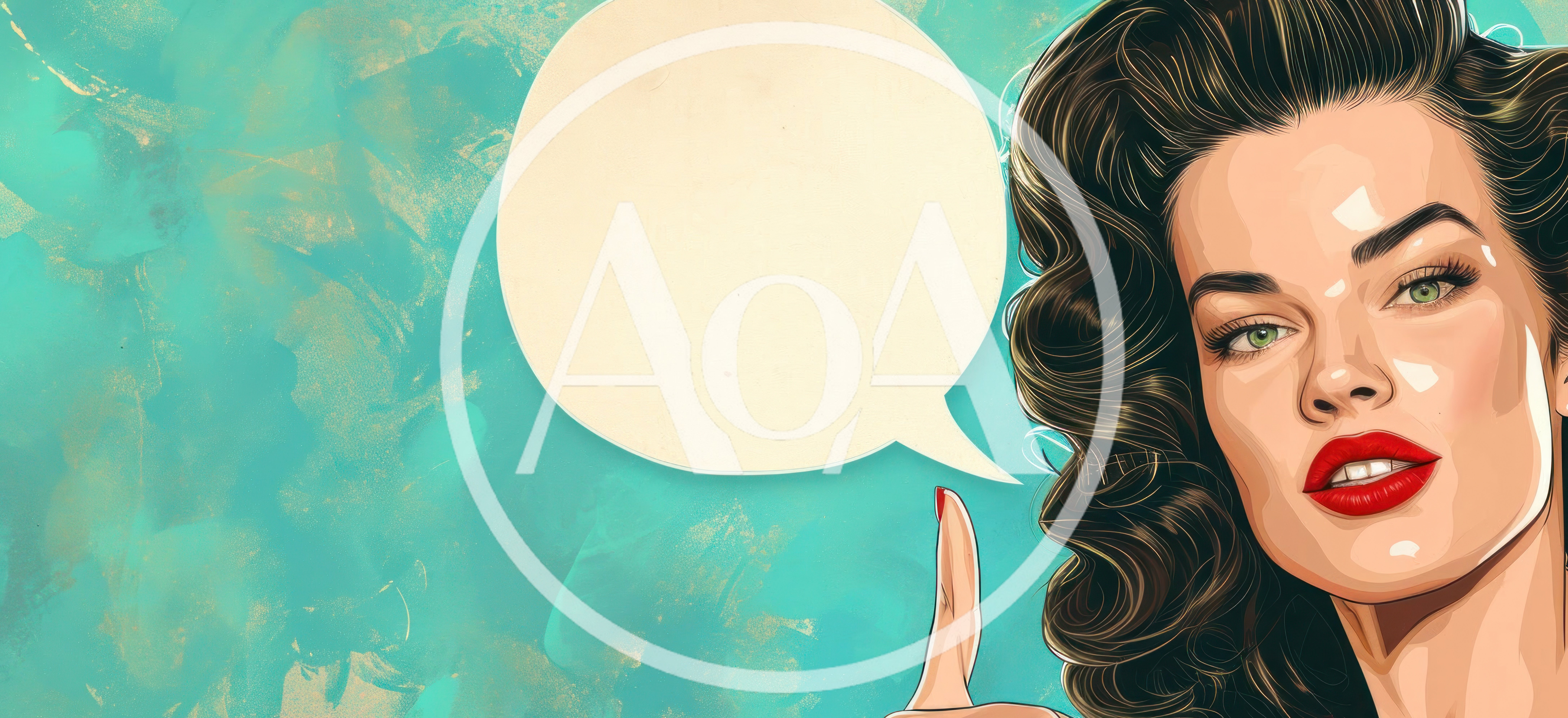 Pop Art Style Woman Pointing At Speech Bubble