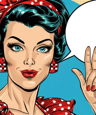 Pop Art Style Woman With Speech Bubble
