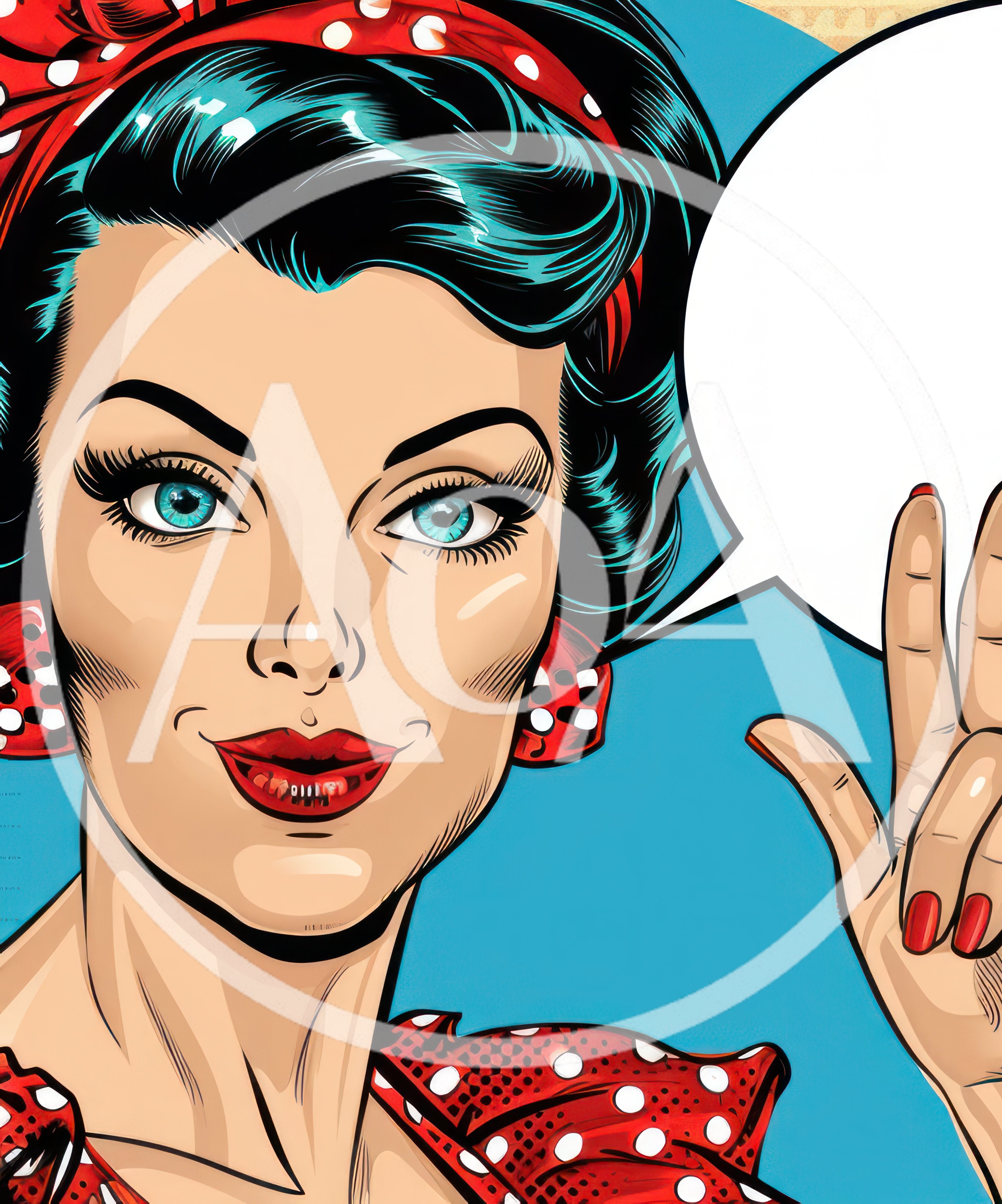 Pop Art Style Woman With Speech Bubble