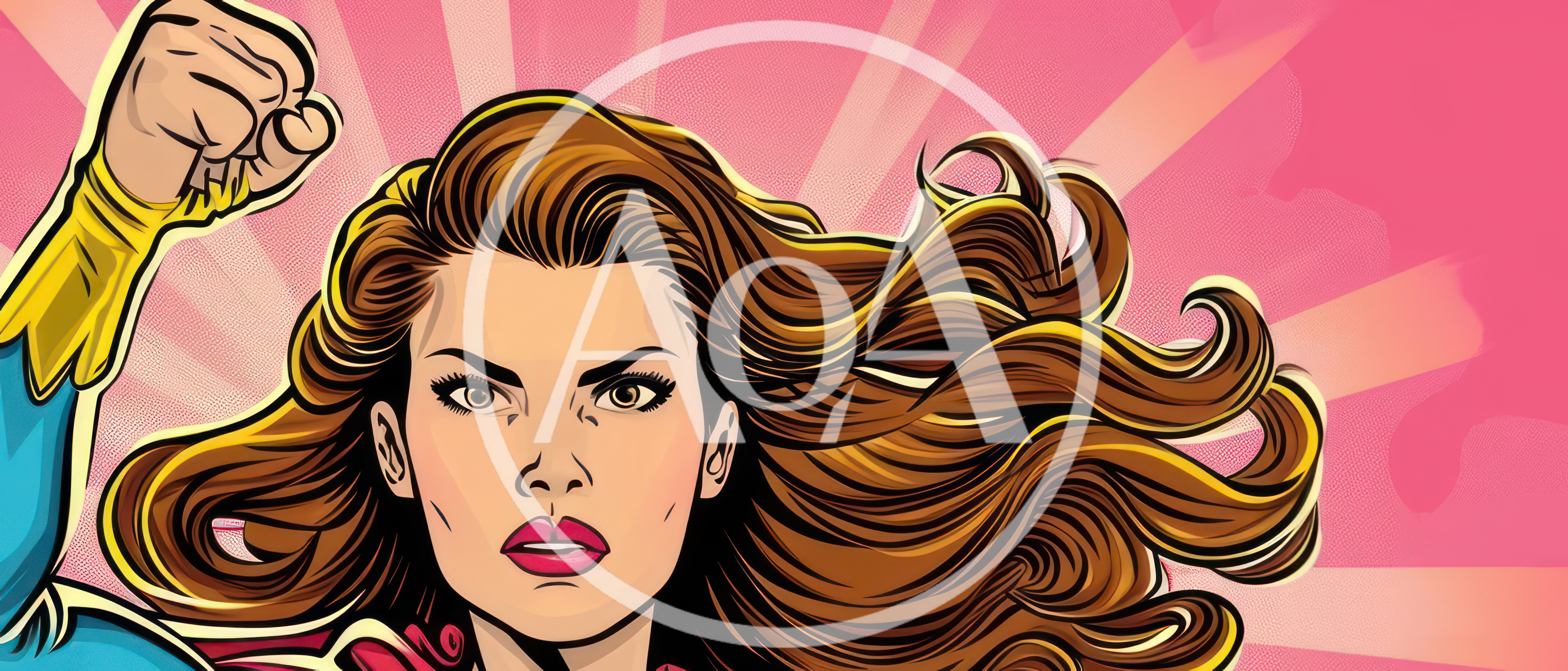 Comic Book Style Female Superhero Portrait