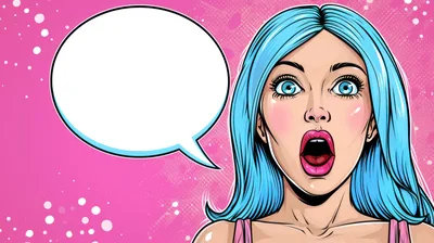 Pop Art Illustration Of A Surprised Woman