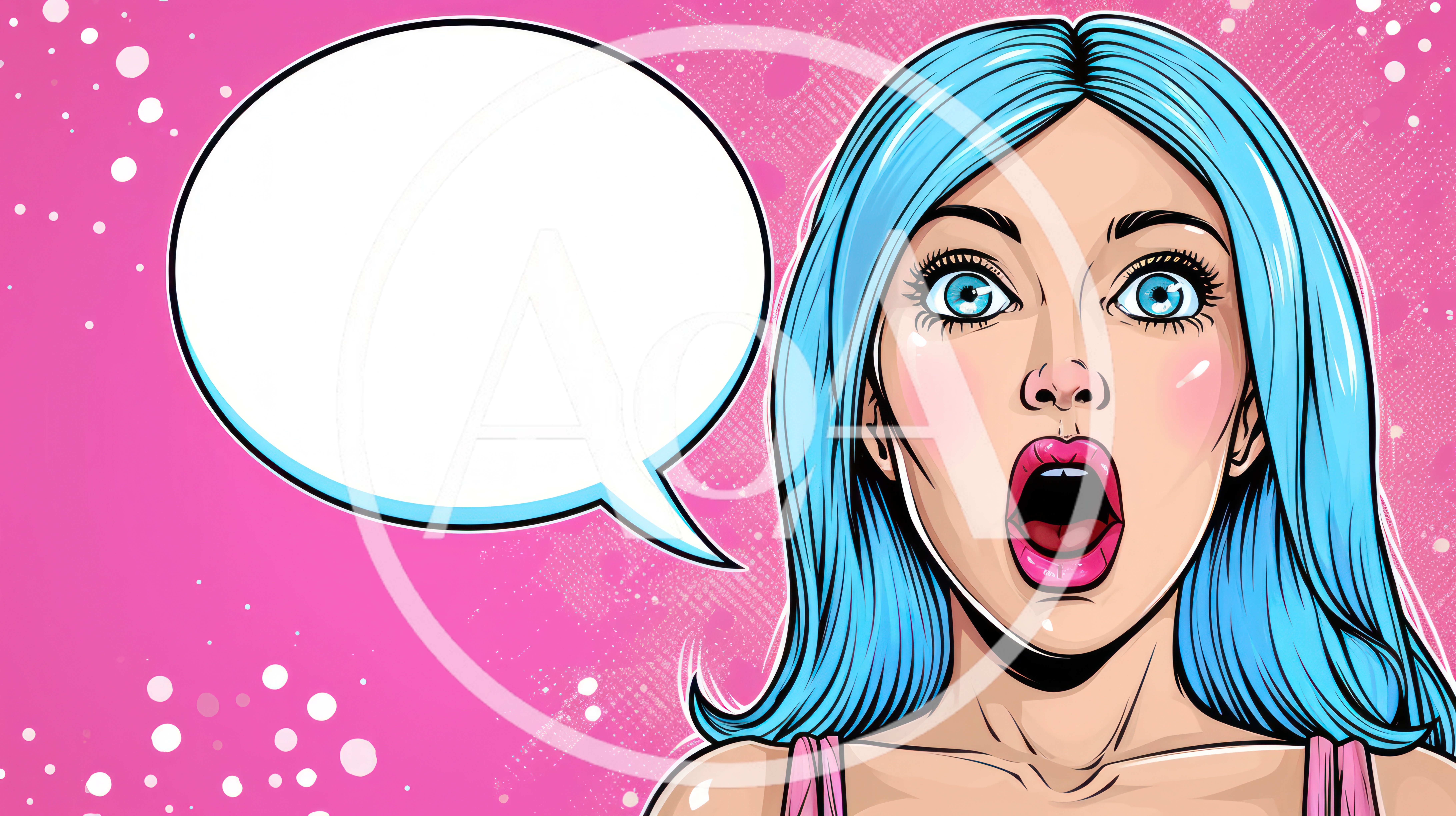 Pop Art Illustration Of A Surprised Woman