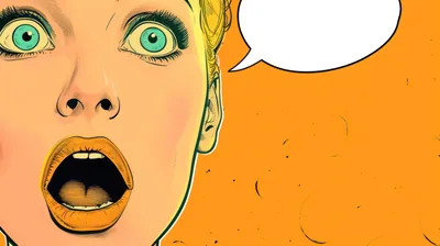 Pop Art Illustration Of A Shocked Woman