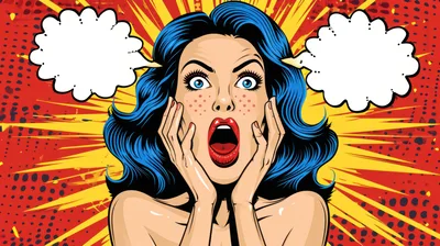 Pop Art Illustration Of A Shocked Woman