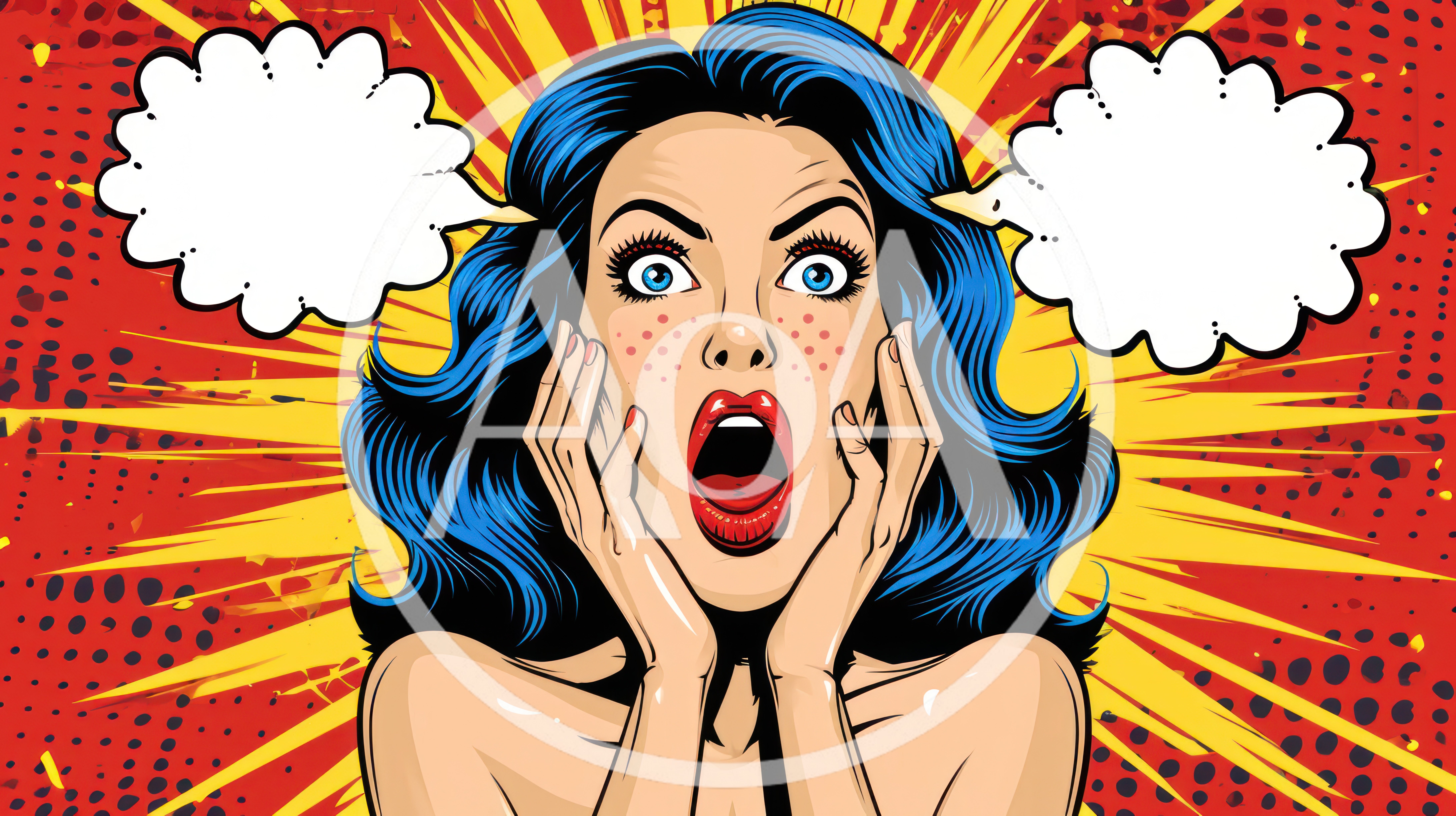 Pop Art Illustration Of A Shocked Woman