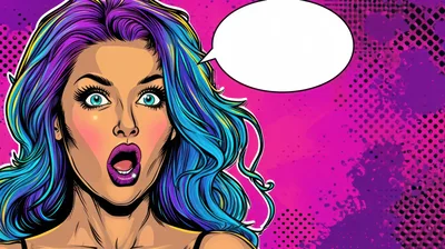 Pop Art Illustration Of A Surprised Woman