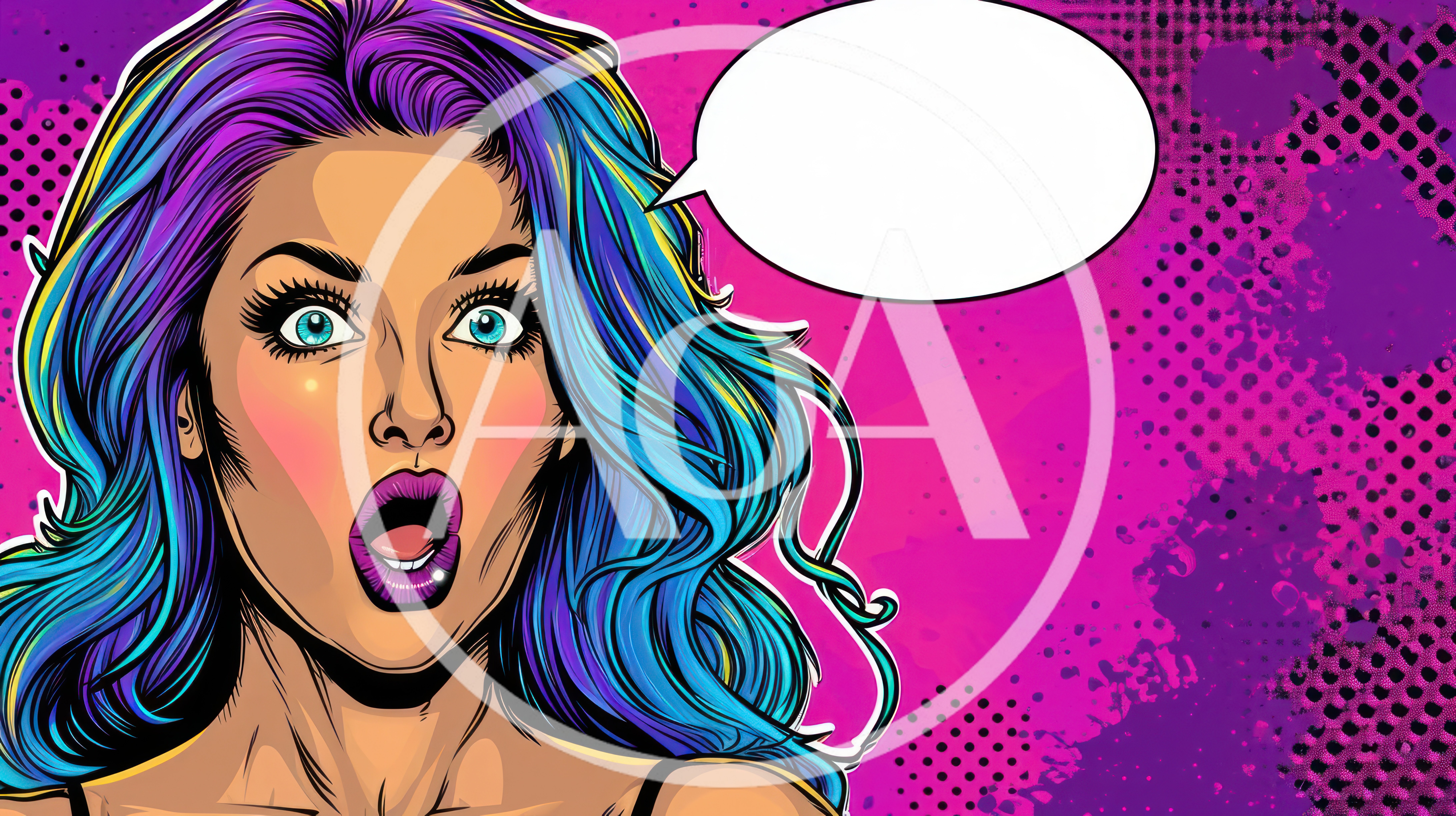 Pop Art Illustration Of A Surprised Woman