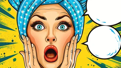 Pop Art Illustration Of A Surprised Woman
