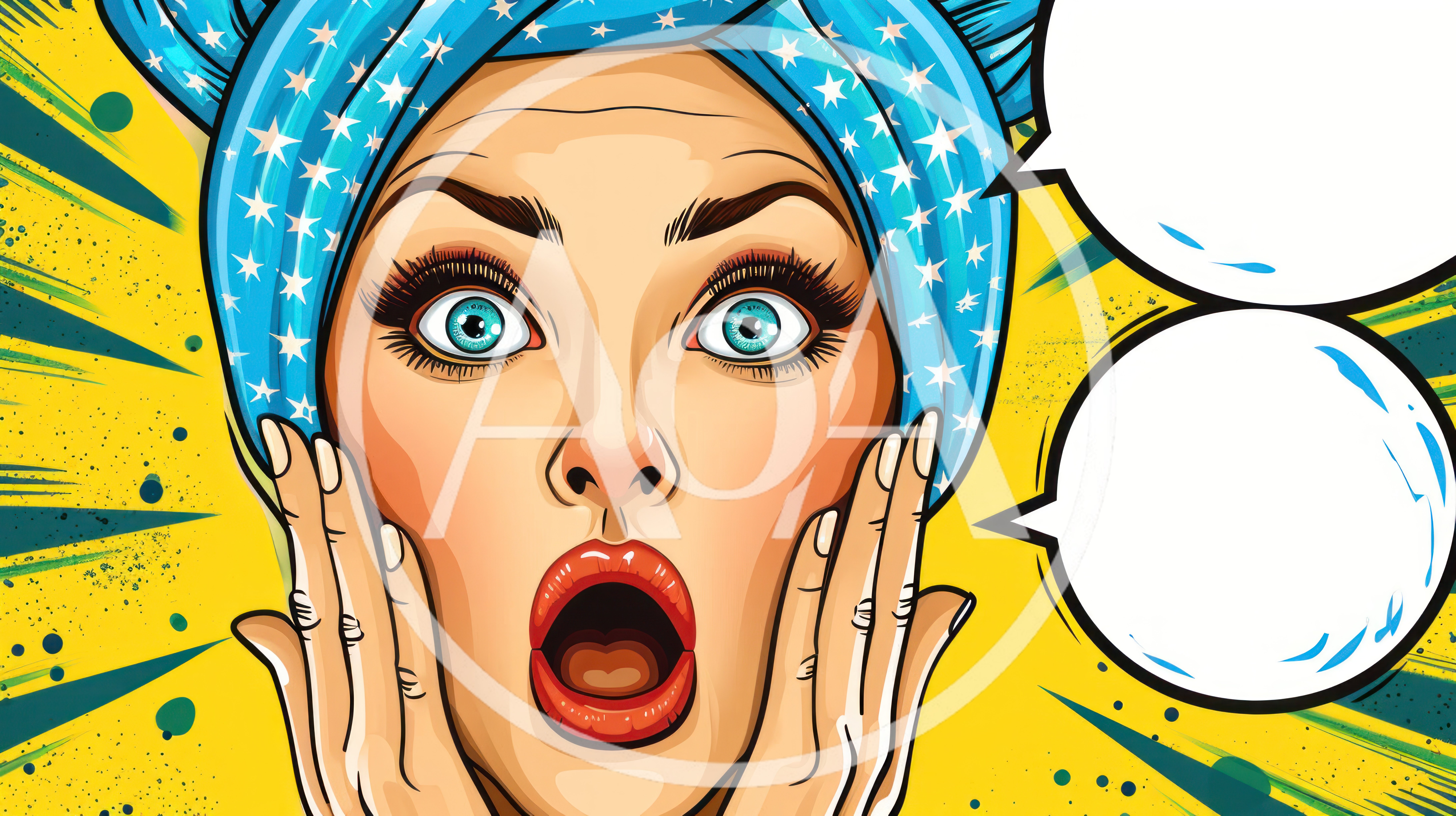 Pop Art Illustration Of A Surprised Woman