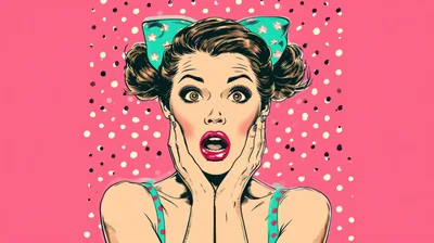 Pop Art Illustration Of A Surprised Woman