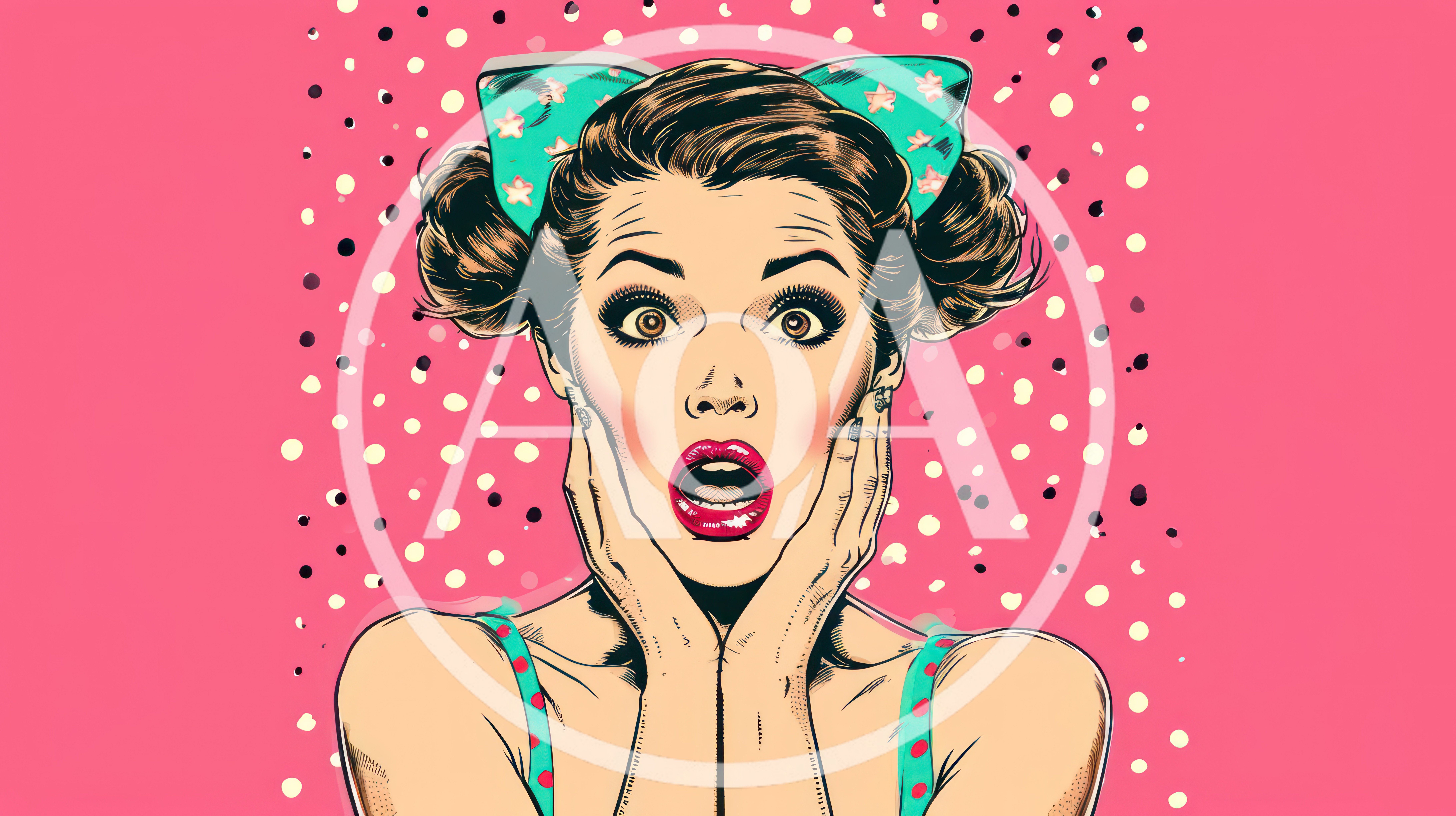 Pop Art Illustration Of A Surprised Woman