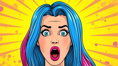 Pop Art Illustration Of A Shocked Woman