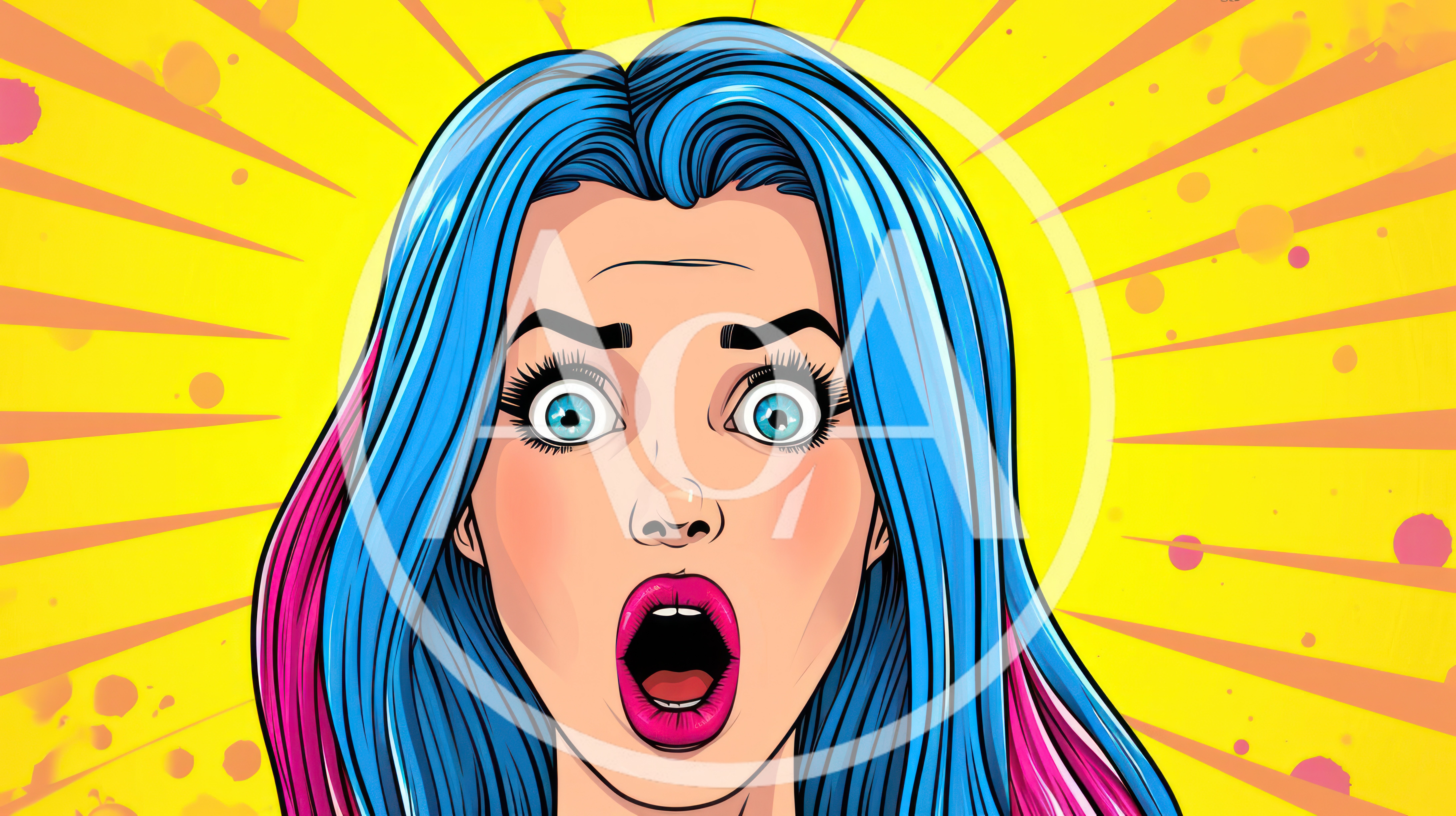 Pop Art Illustration Of A Shocked Woman