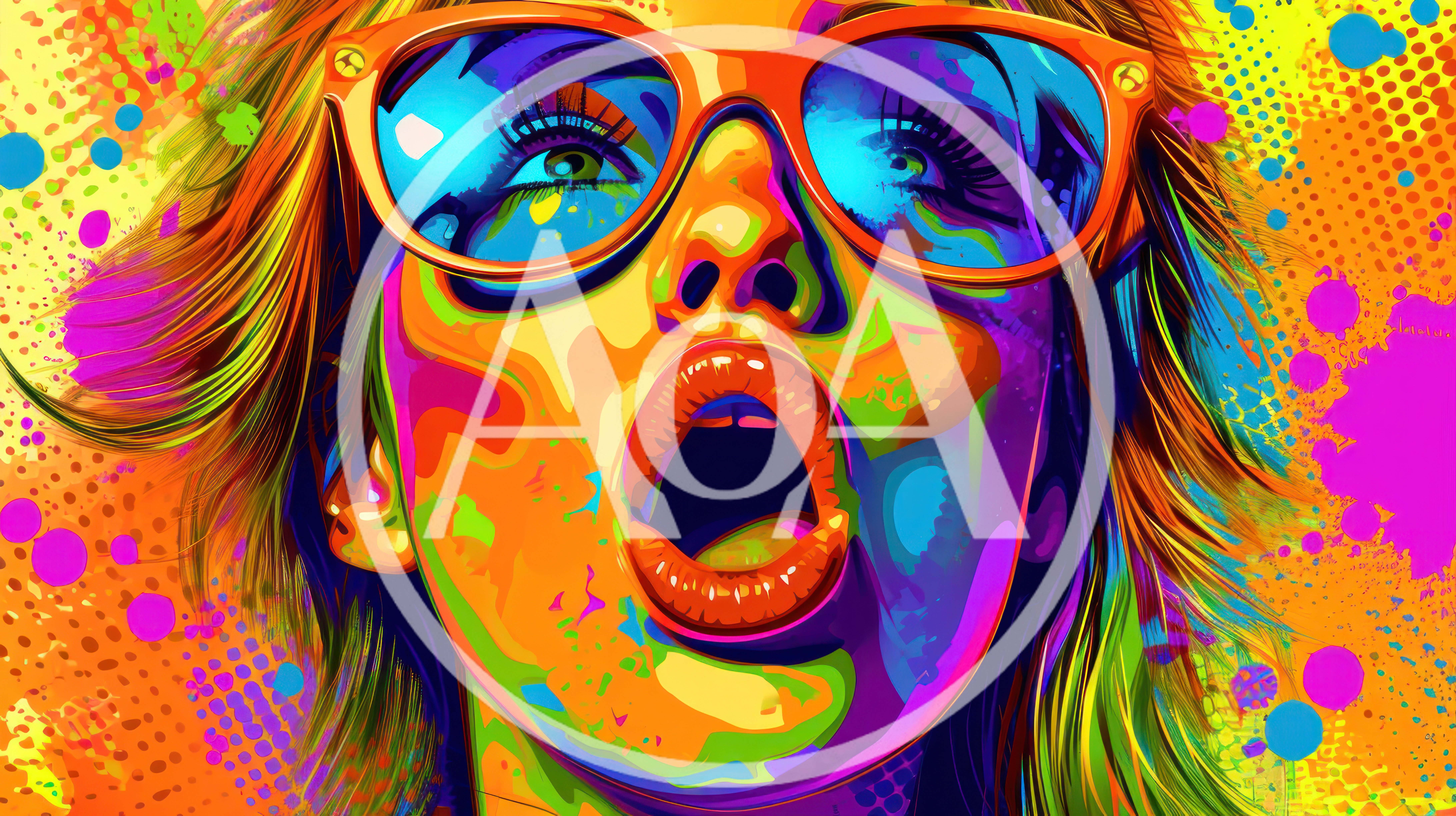 Pop Art Portrait Of A Woman Wearing Sunglasses
