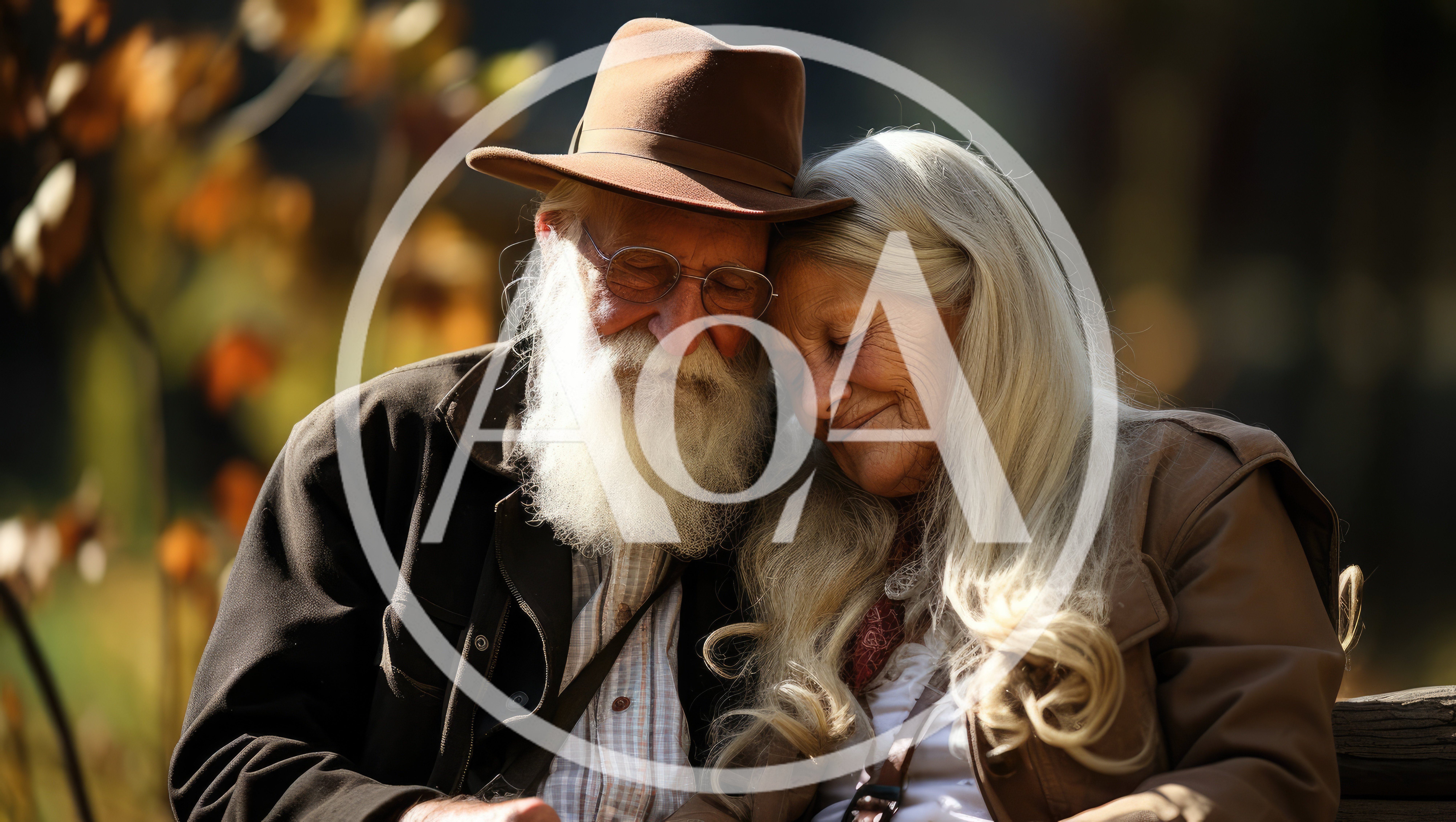 Elderly Couple Resting Together Outdoors