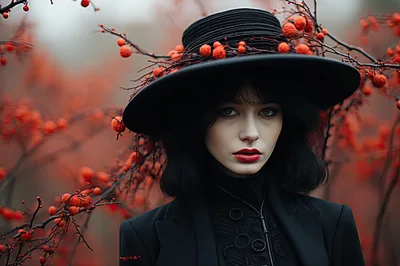 Portrait Of A Mysterious Woman In A Black Hat
