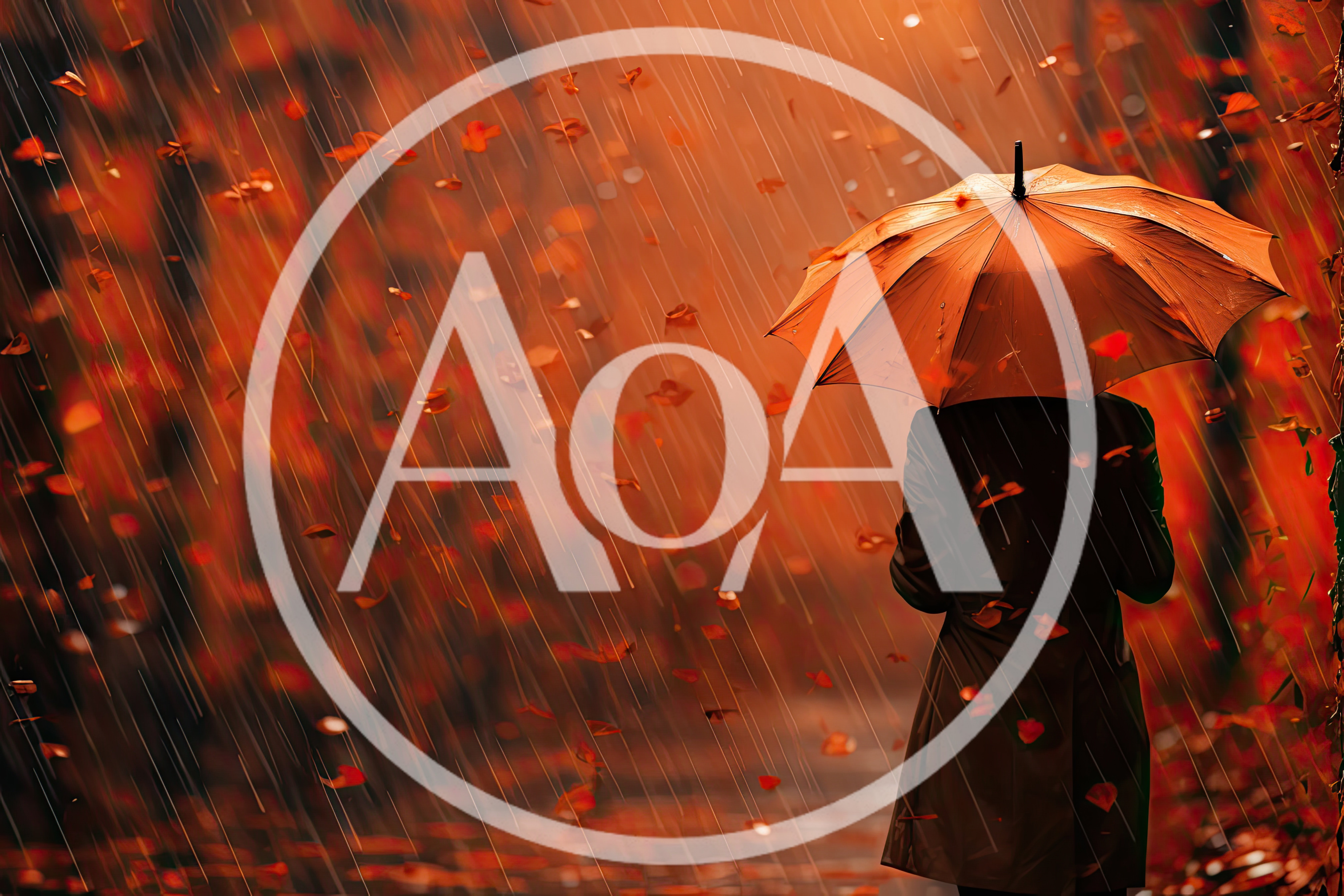 Person Standing Under Umbrella During Autumn Rain