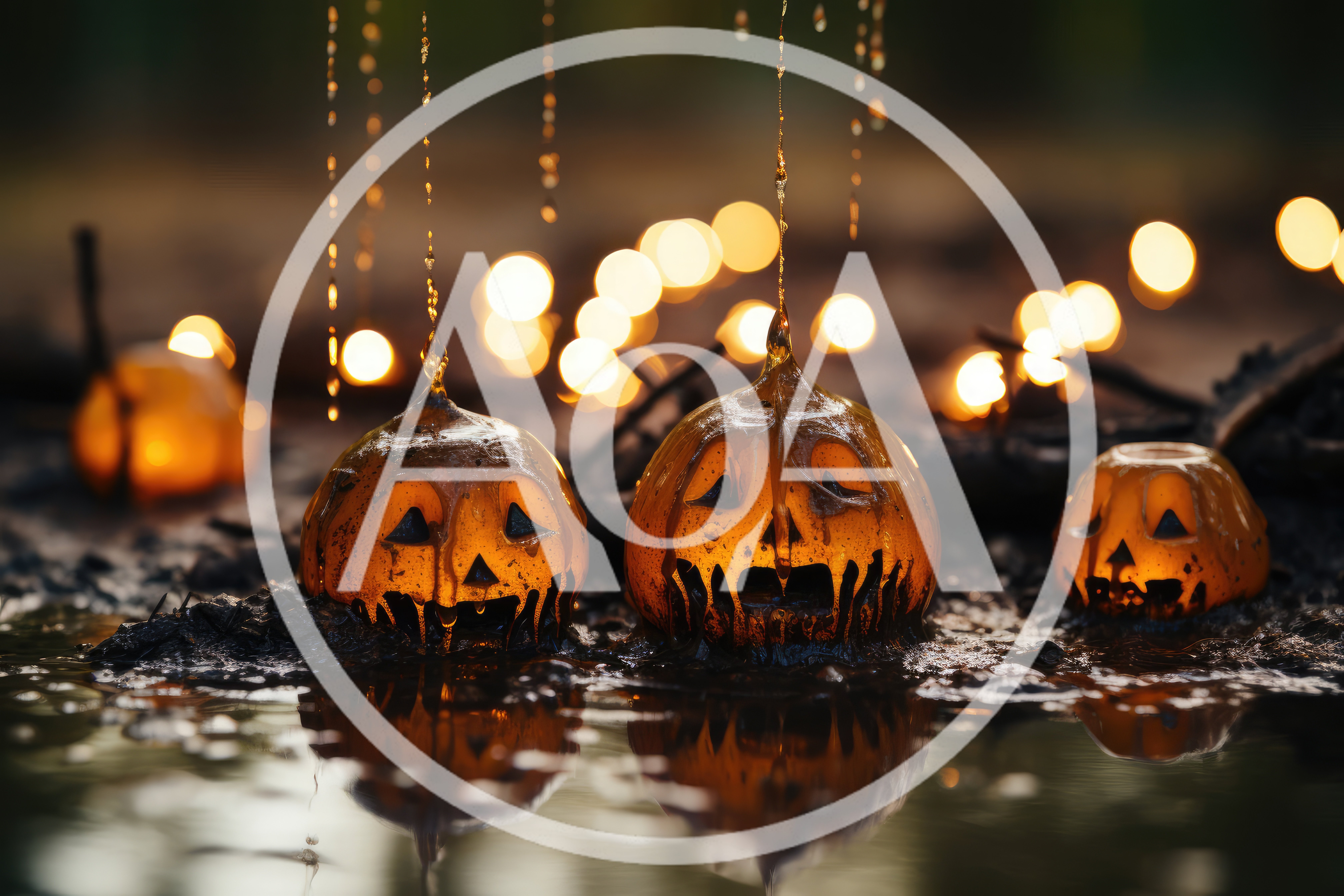Melting Jack O Lanterns In Muddy Water