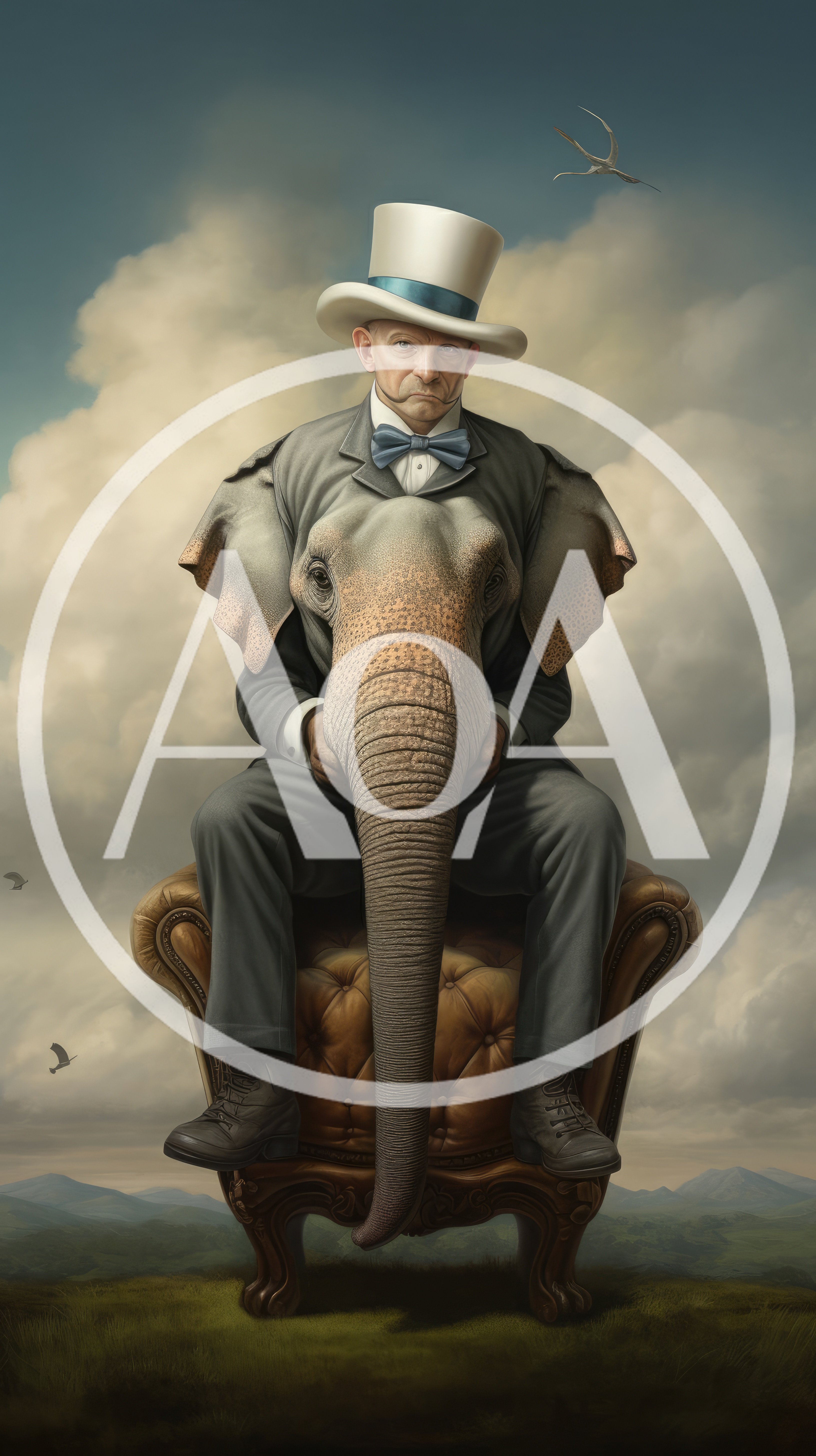 Surreal Portrait Of An Elephant Man In A Suit