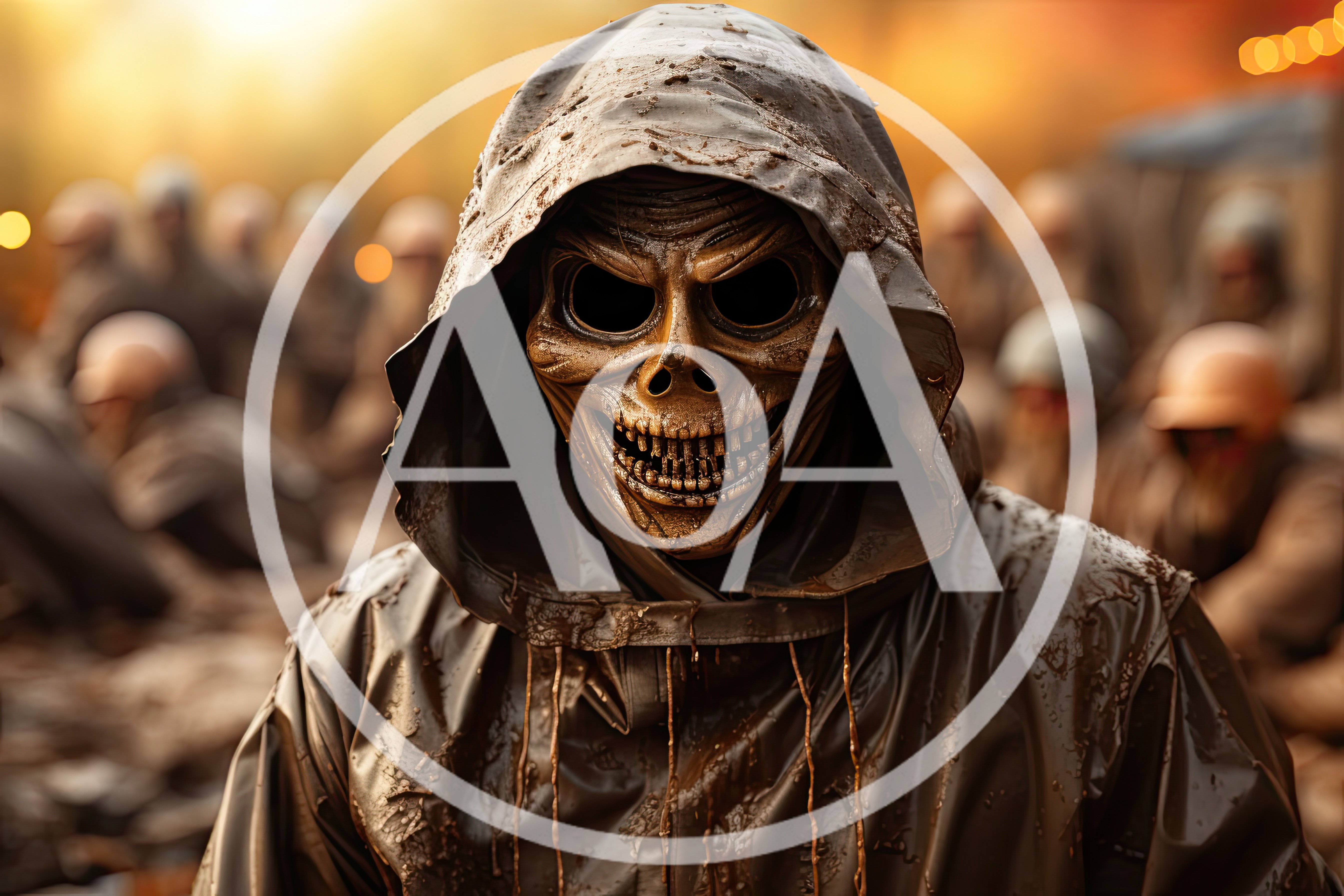 Sinister Hooded Figure With A Creepy Skull Mask