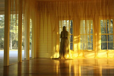 Ghostly Figure Standing In A Sunlit Room With Melting Walls