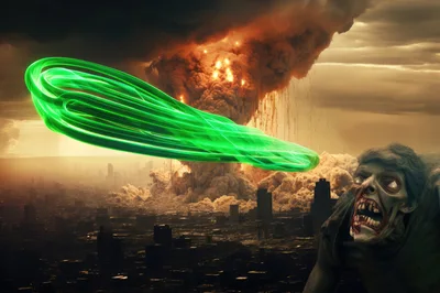 Zombie Facing A Massive Nuclear Explosion In City