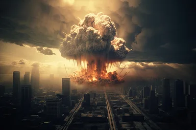 Catastrophic Nuclear Explosion Over A Modern City Skyline