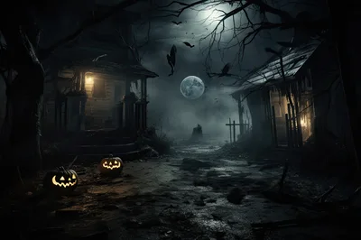 Spooky Abandoned Houses With Glowing Jack O Lanterns