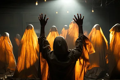 Group Of Hooded Figures In Ritualistic Gathering