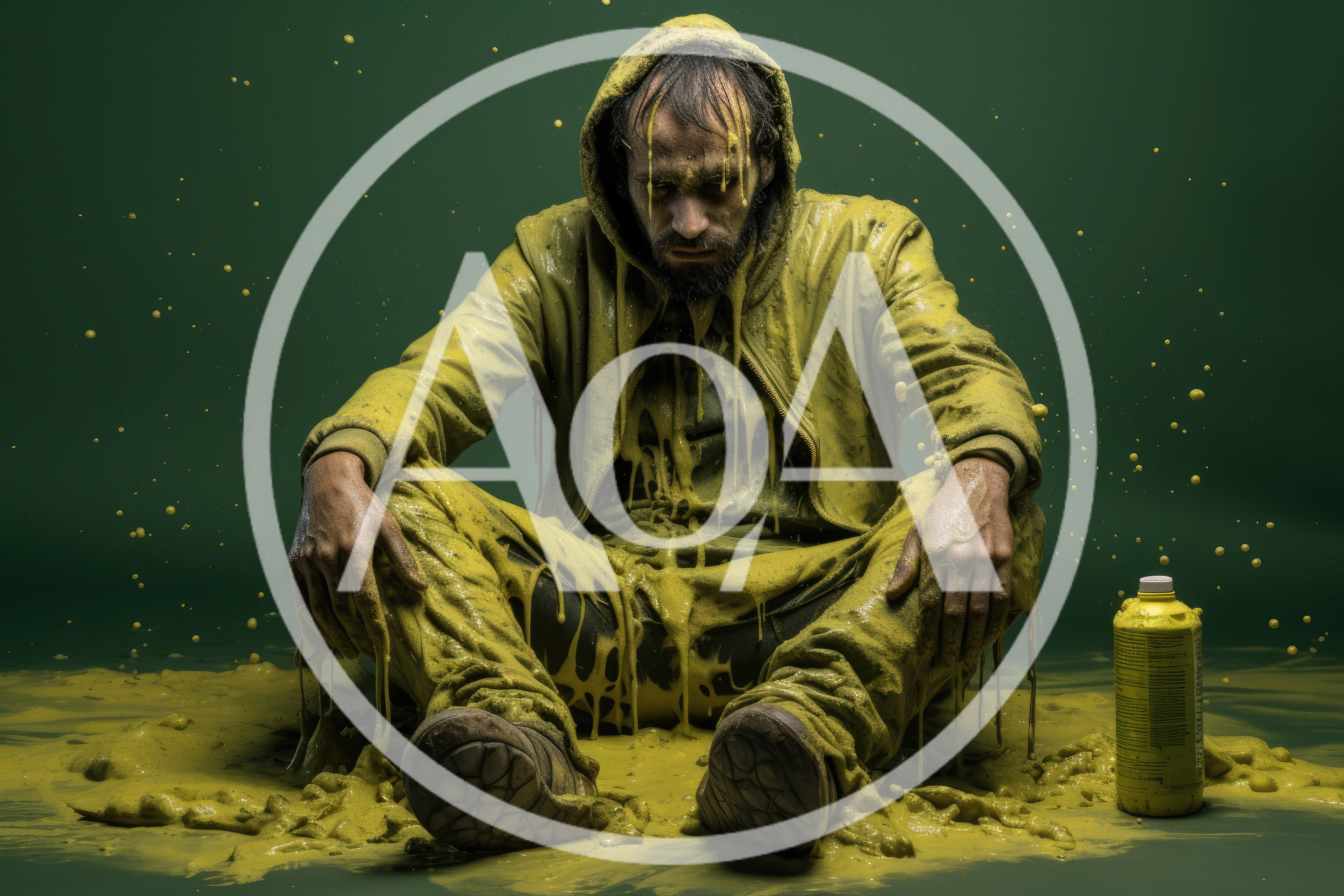 Man Covered In Thick Yellow Slime