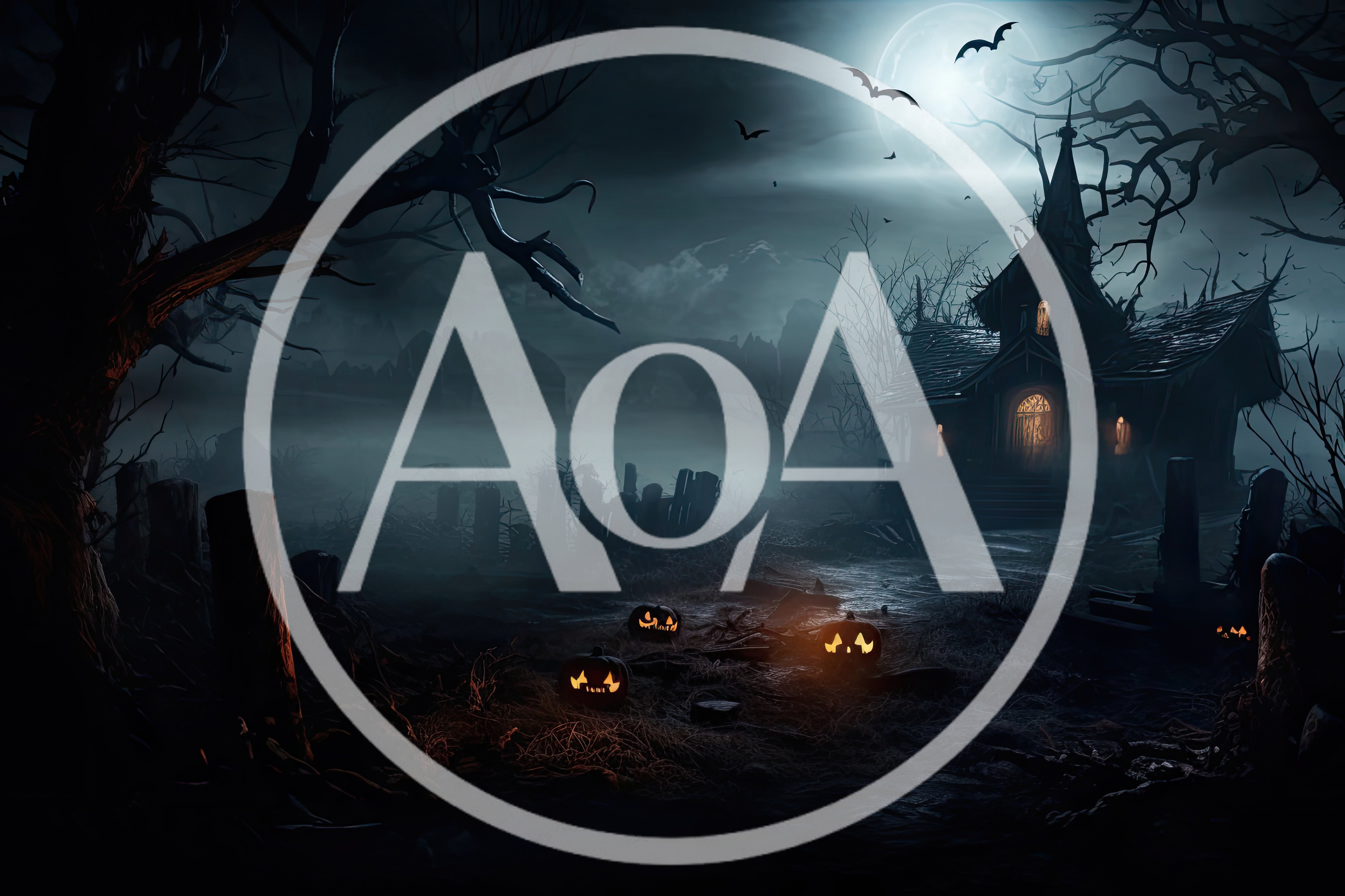 Spooky Haunted House With Glowing Jack O Lanterns