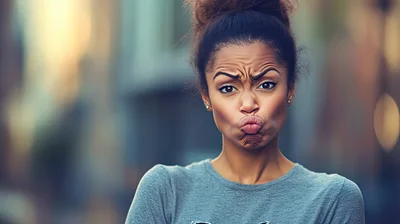 Young Woman Making A Funny Pouty Face