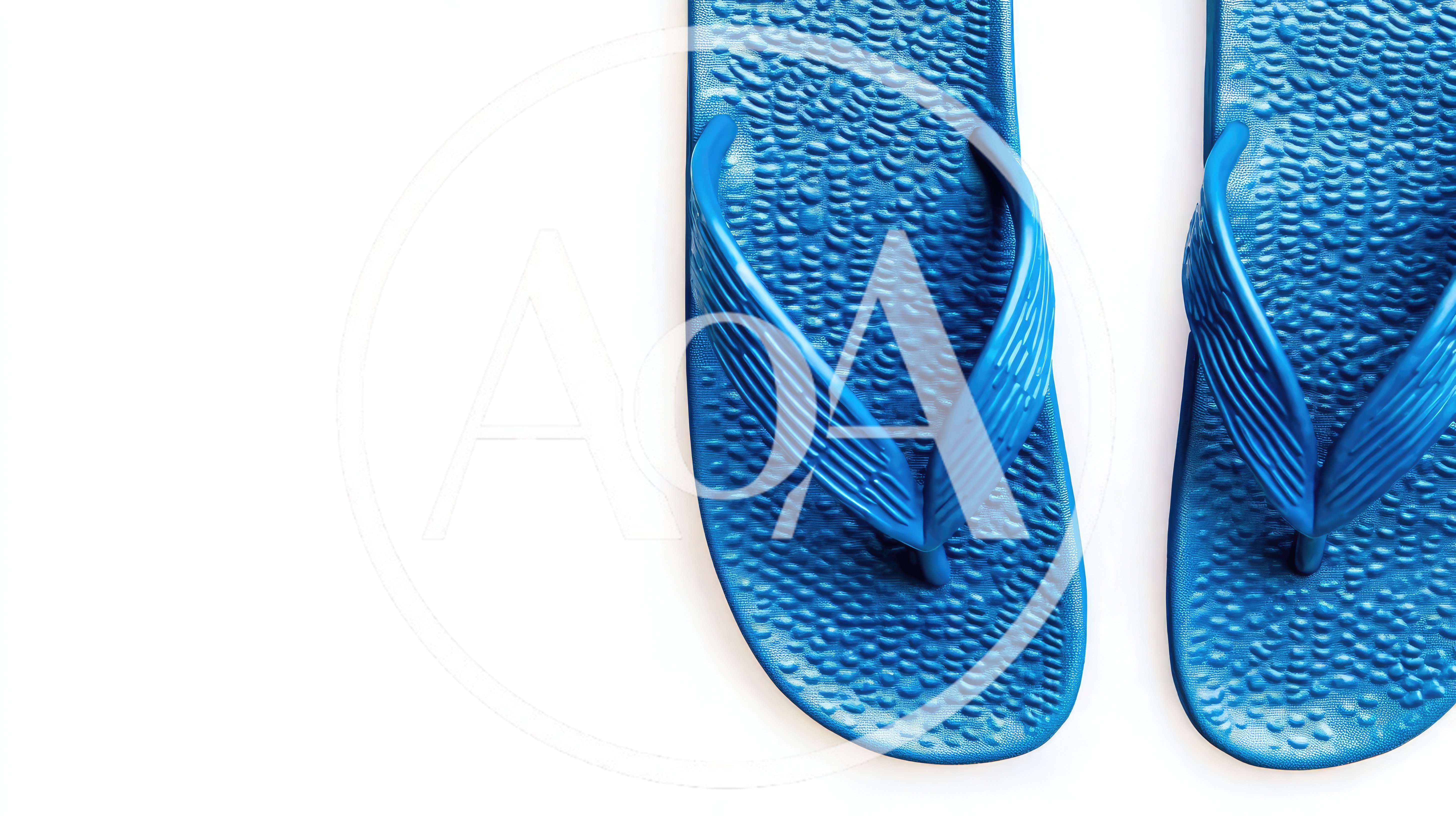 Pair Of Blue Rubber Flip Flops