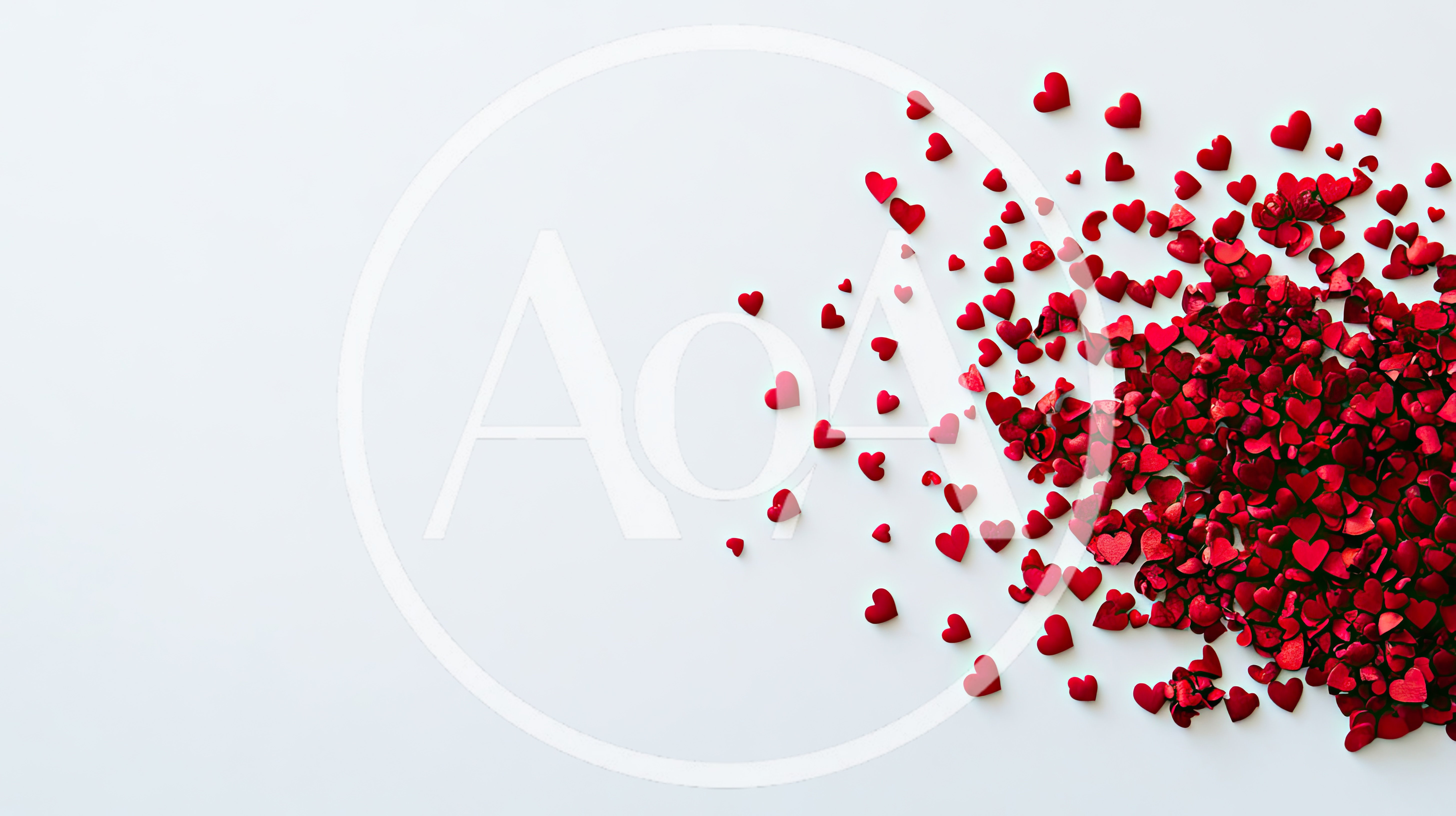 Red Heart Confetti Scattered on White Background