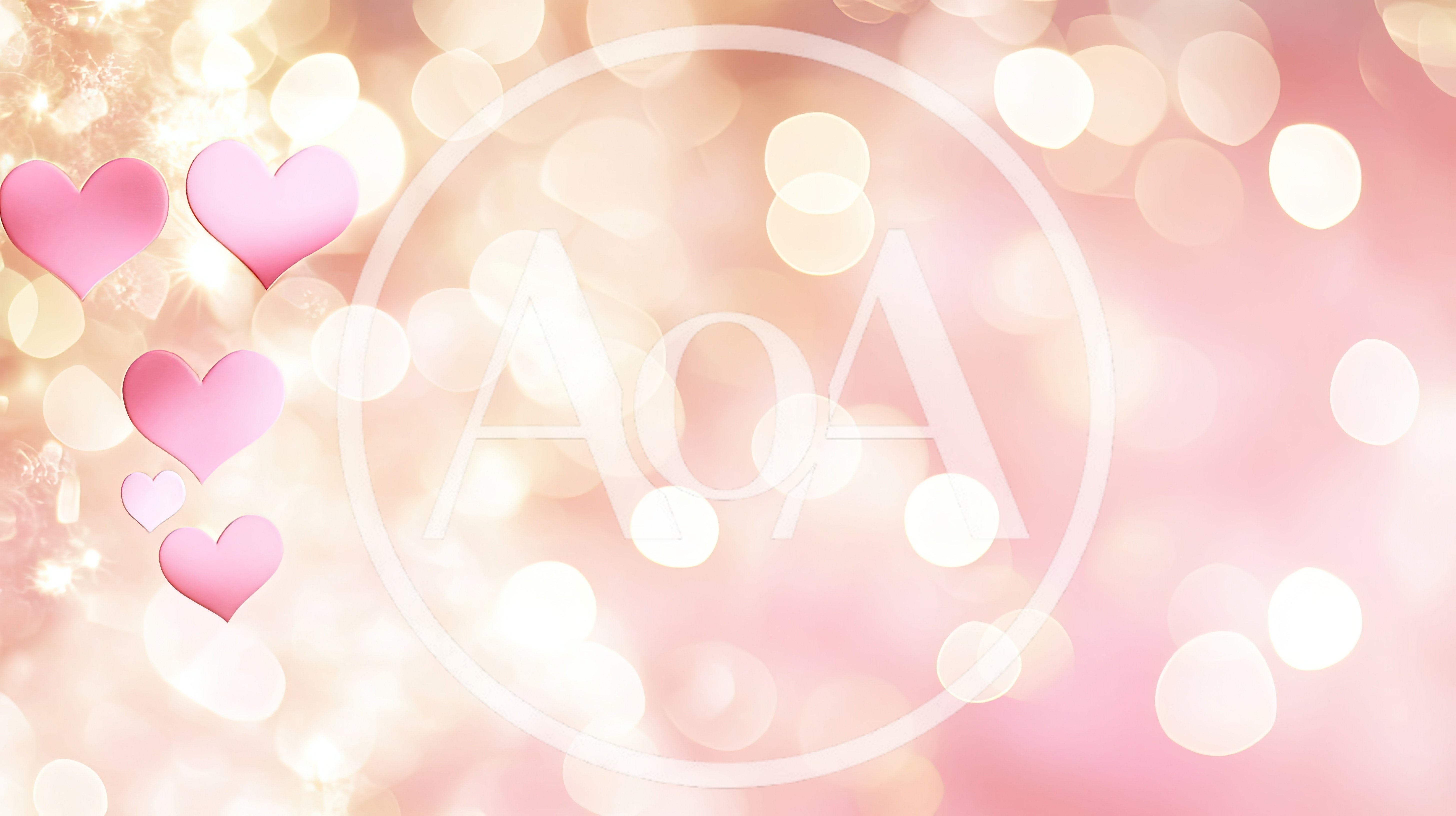 Pink Hearts Floating Over Soft Bokeh Background