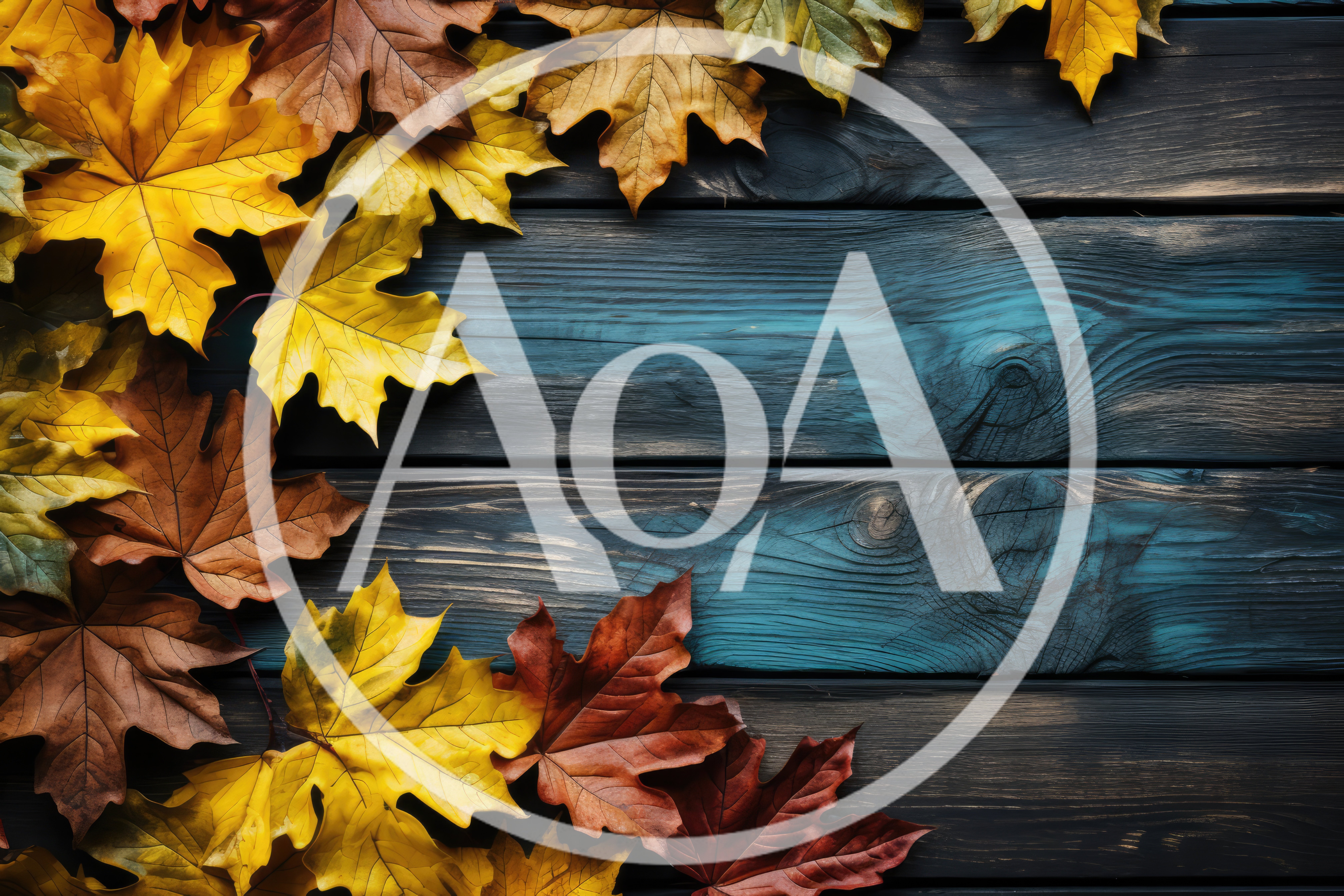 Autumn Maple Leaves On Dark Rustic Wooden Background
