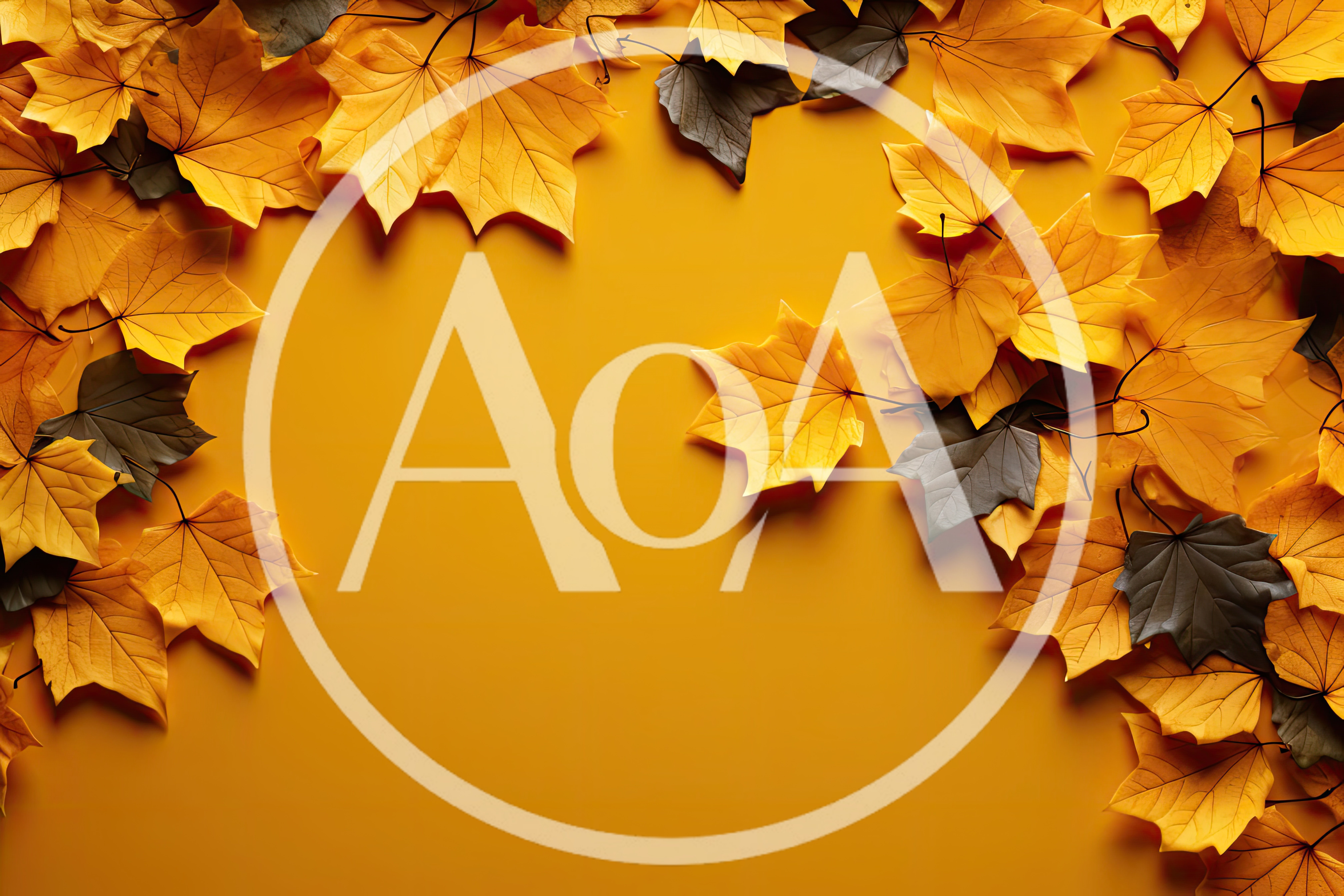 Autumn Maple Leaves Border On Yellow Background